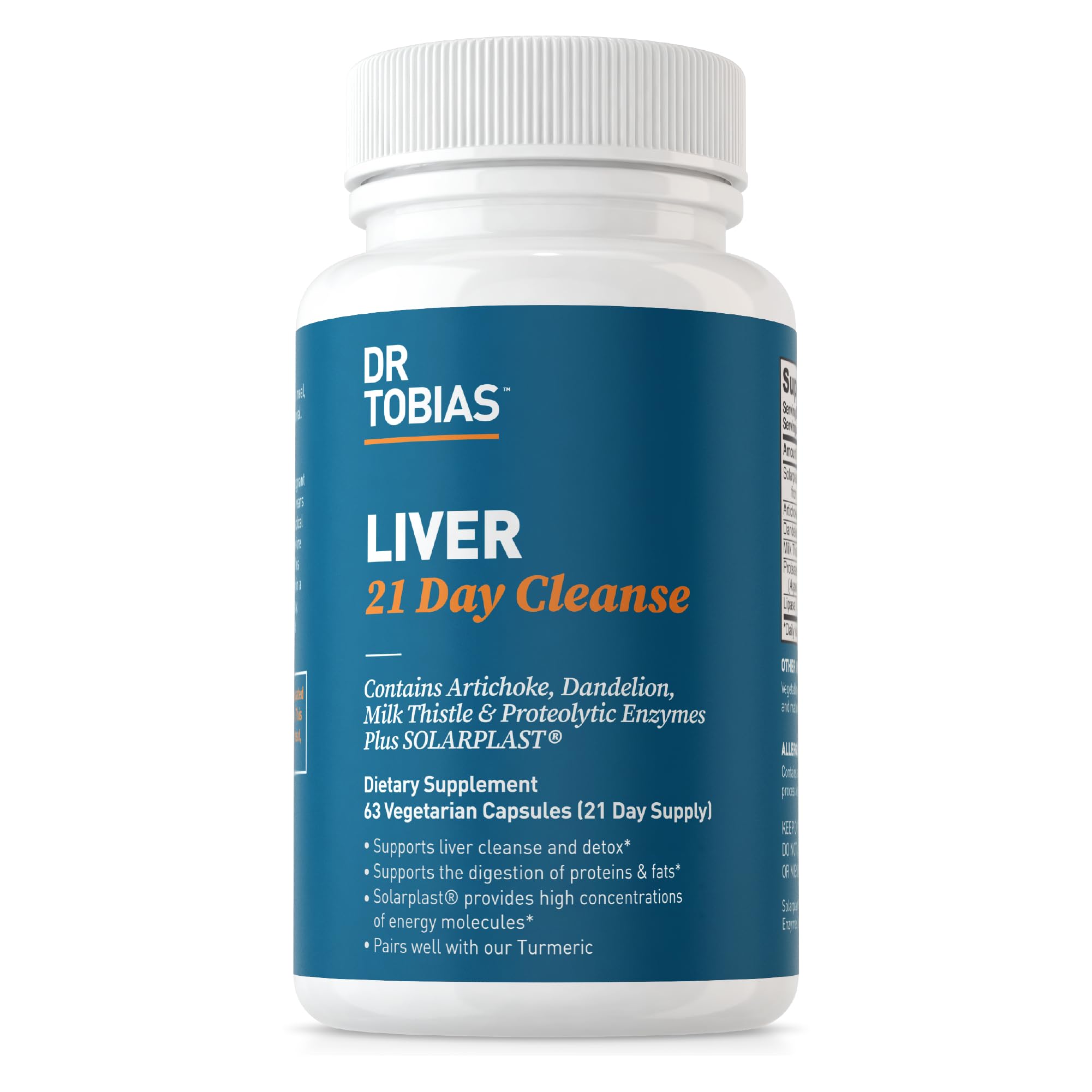 Dr. Tobias Liver 21 Day Cleanse, Herbal Liver Detox Cleanse with Solarplast, Artichoke