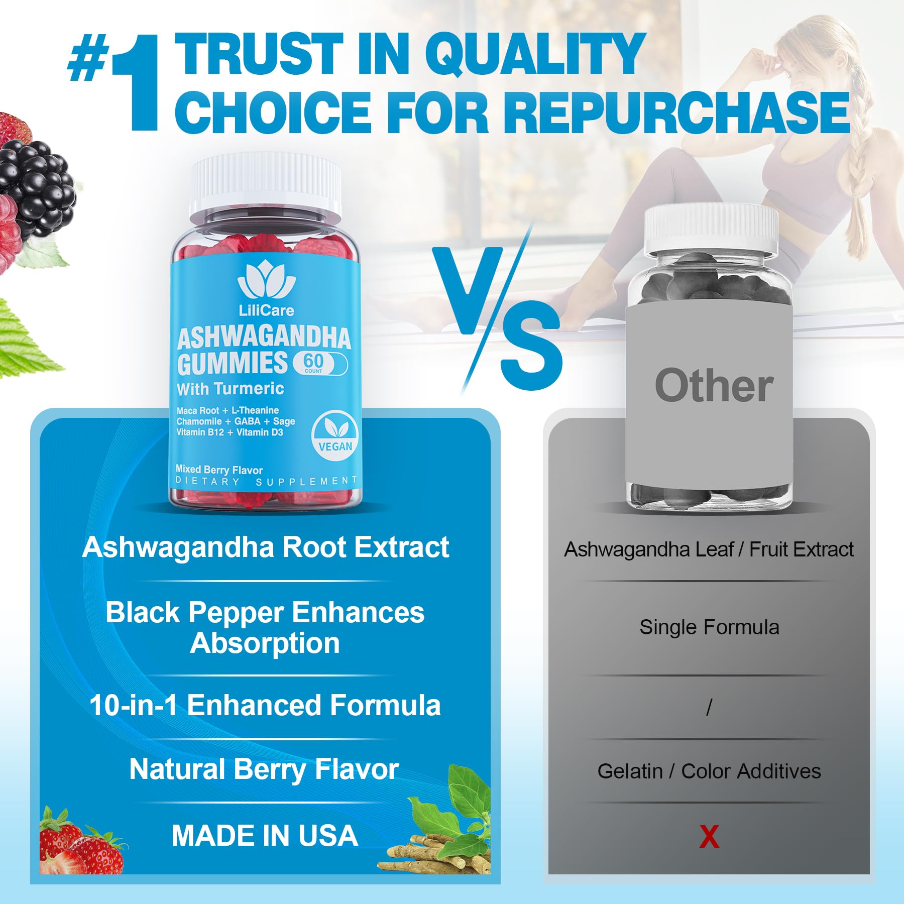 EnvyDeal 2 Pack Ashwagandha Gummies for Immune Support, 2000mg Organic Ashwa EnvyDeal