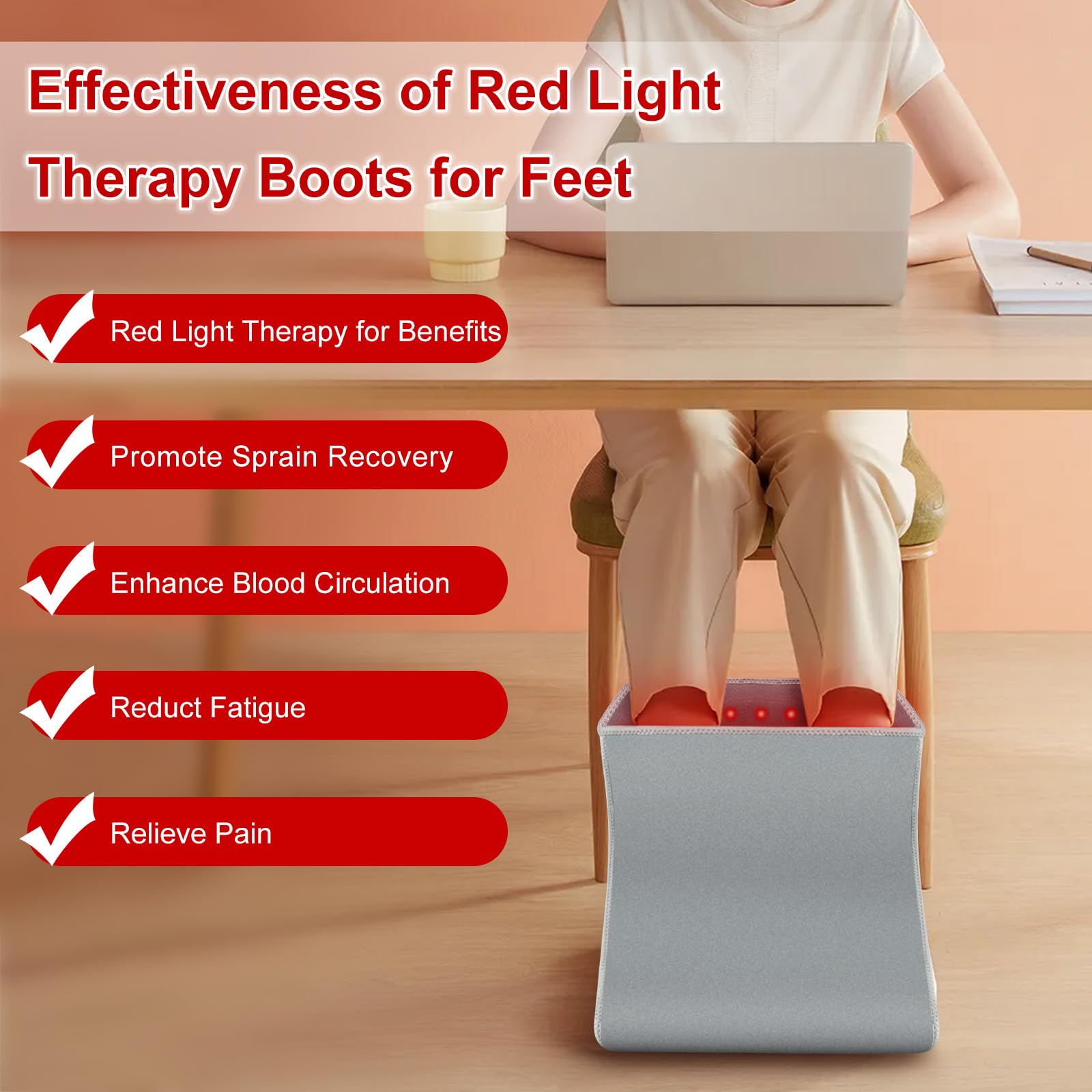 Red Light Therapy Boot for Feet, Infrared Light Therapy Slipper for Perfect Foot Care, Ideal for Ankle Rutollmit