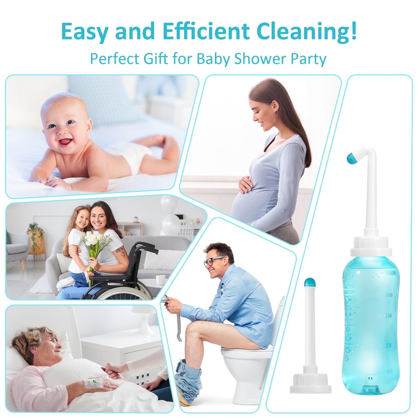 Peri Bottle Zitrads, Squeeze-Free Portable Bidet for Postpartum Essentials, Peri Bottles Zitrads