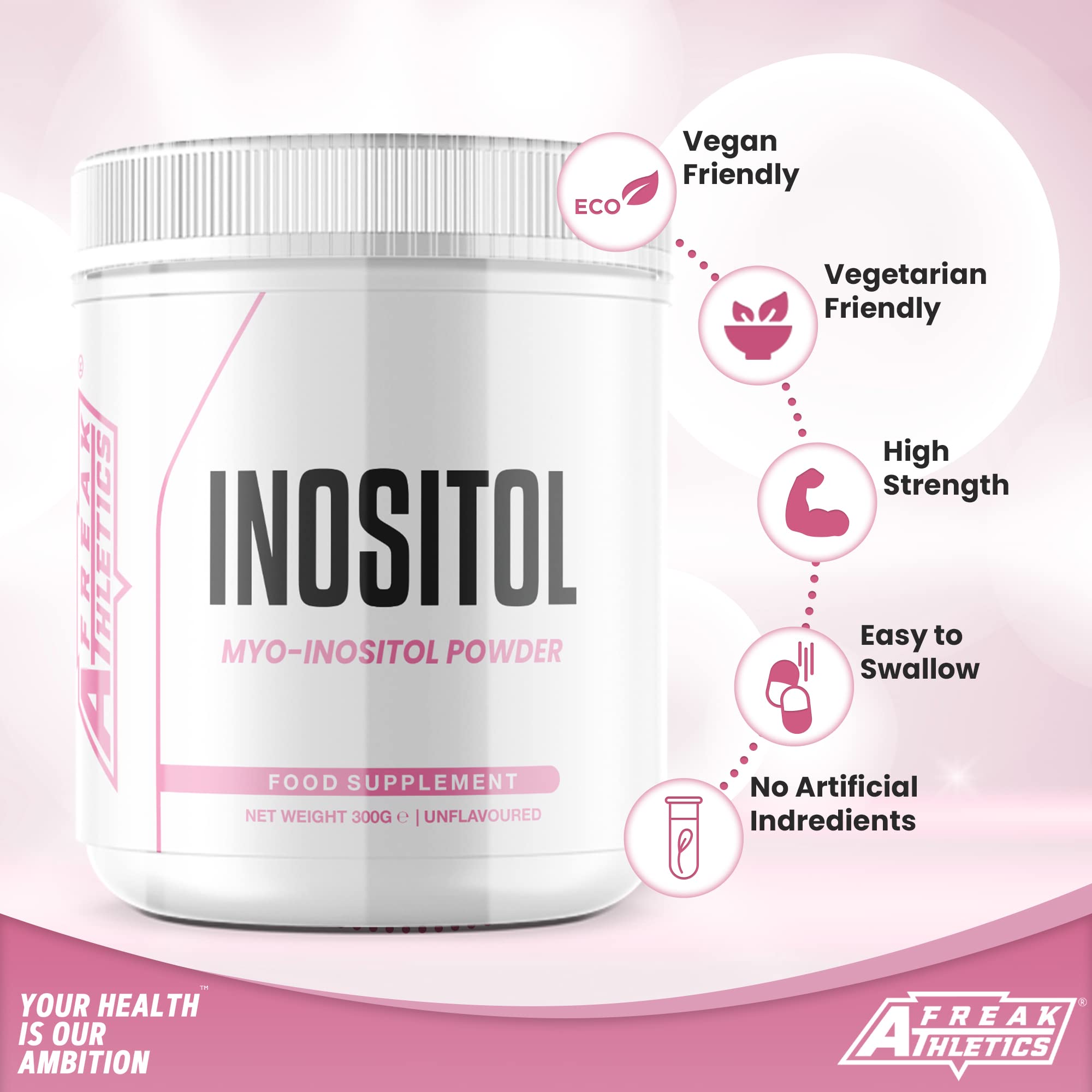 Inositol (Myo-Inositol) Powder 300g | Premium Myo Inositol Powder - Supports Women Freak Athletics