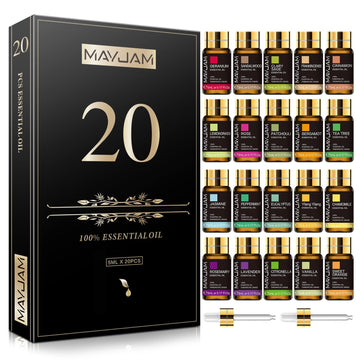 MAYJAM Tea Tree 20 Pcs Pure Essential Oil Gift Set, for Diffuser, Humidifiers, Skin Care, Massage
