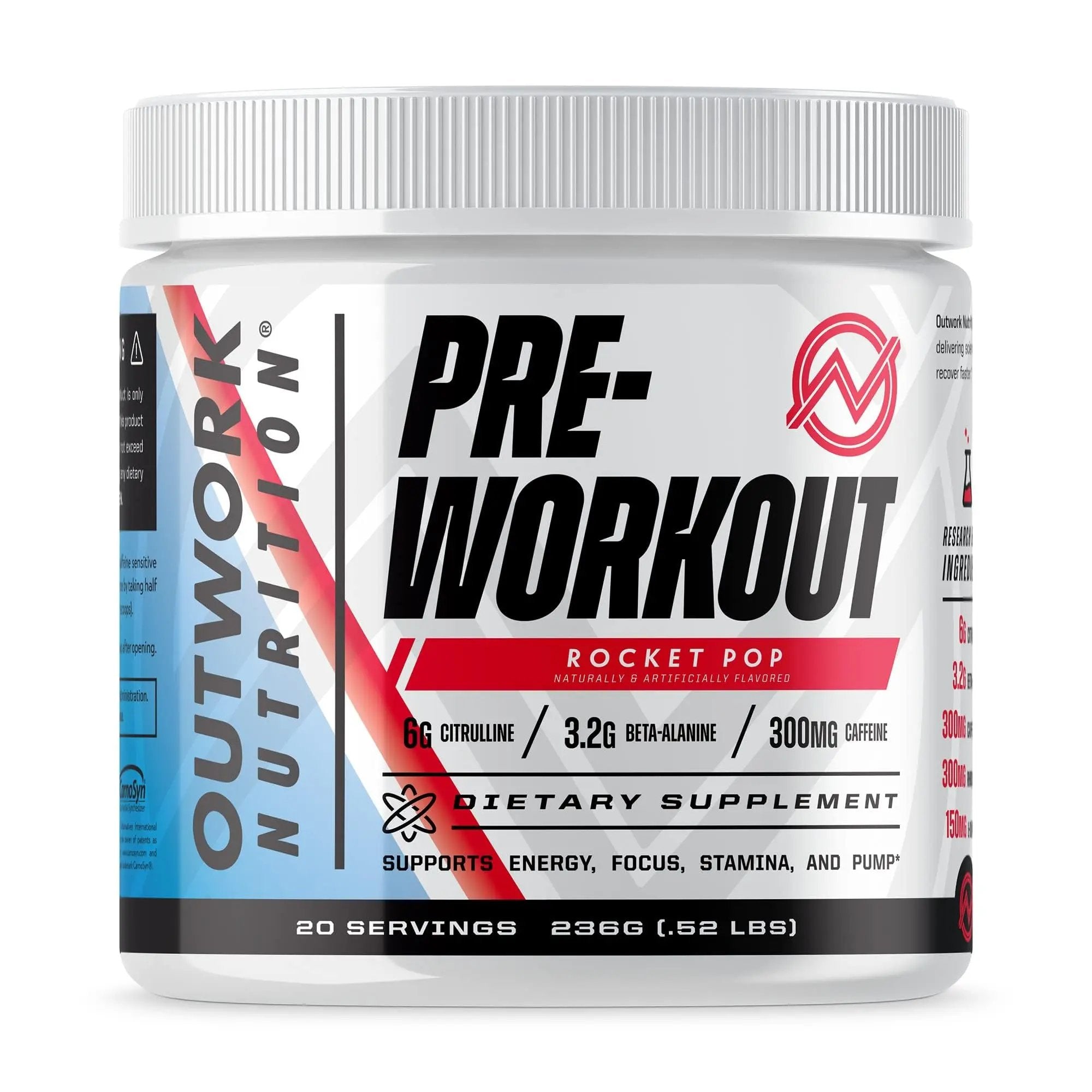 Outwork Nutrition Pre-Workout Supplement with Nootropics - Energy & Mental Focus 