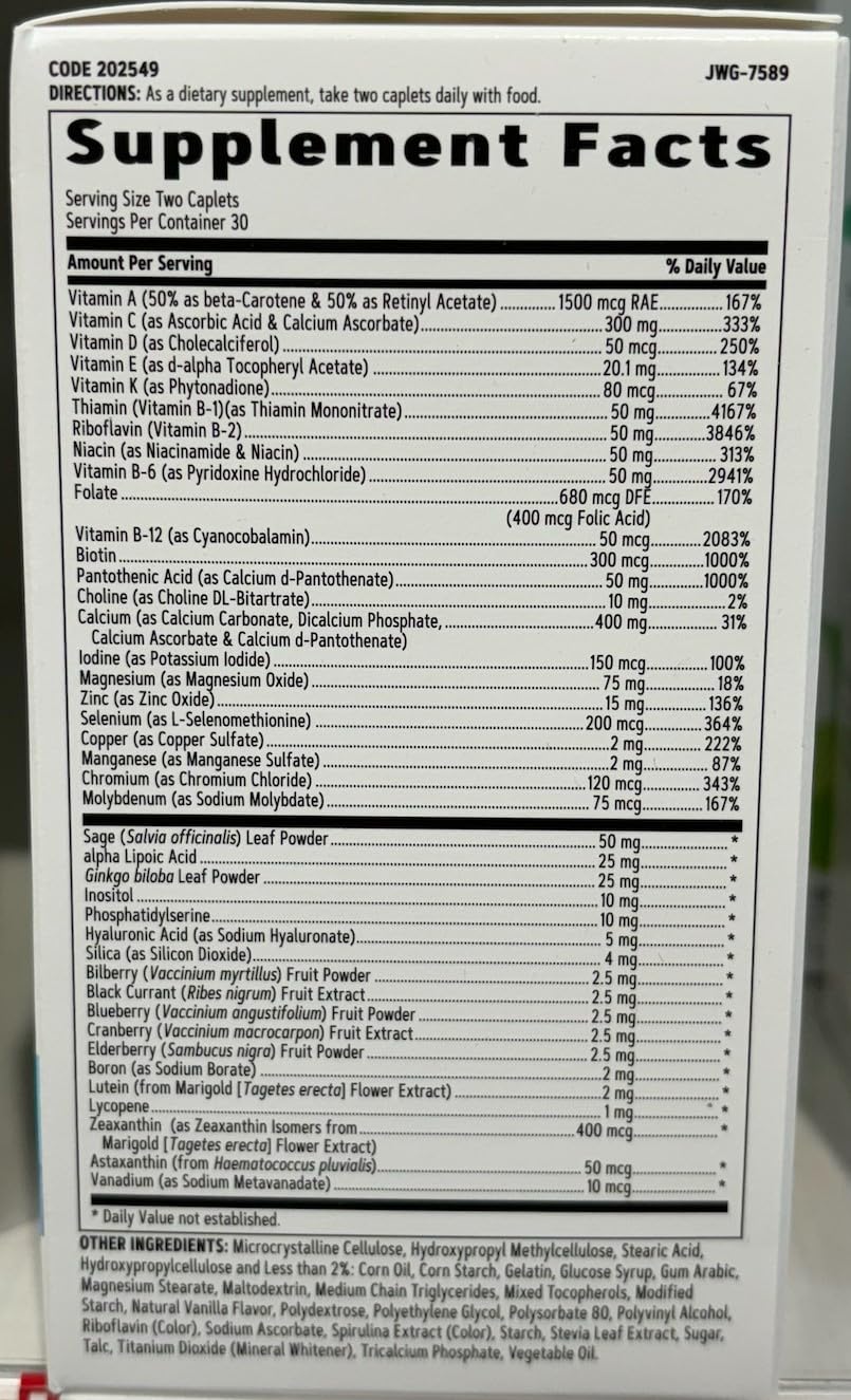 GNC Women's Multivitamin 50 Plus |Supports Bone, Eye, Memory, Brain and Skin Health GNC