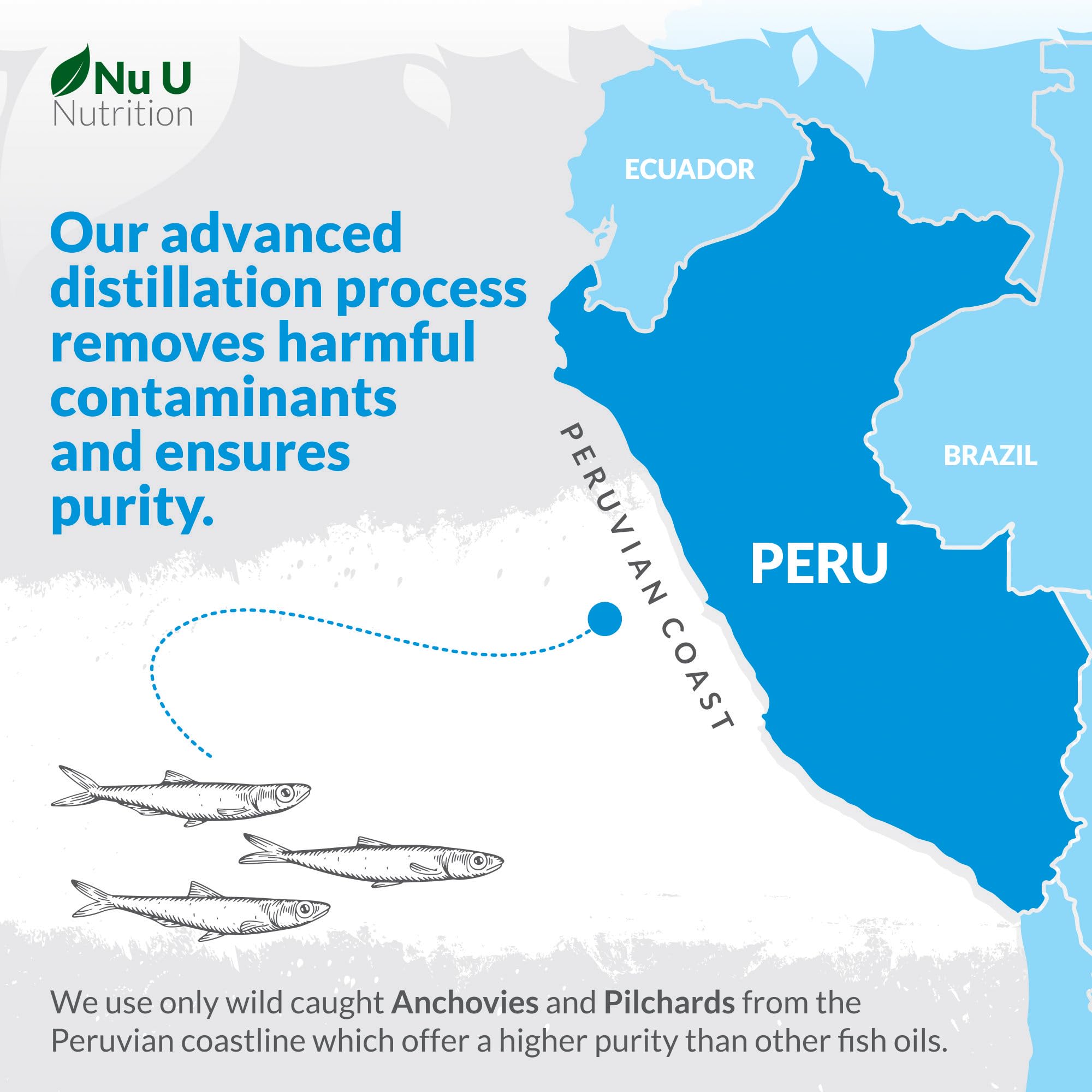 Omega 3 Fish Oil 1000mg - 365 Softgel Capsules - Up to 12 Month’s Supply - Pure Fish Oil Nu U Nutrition