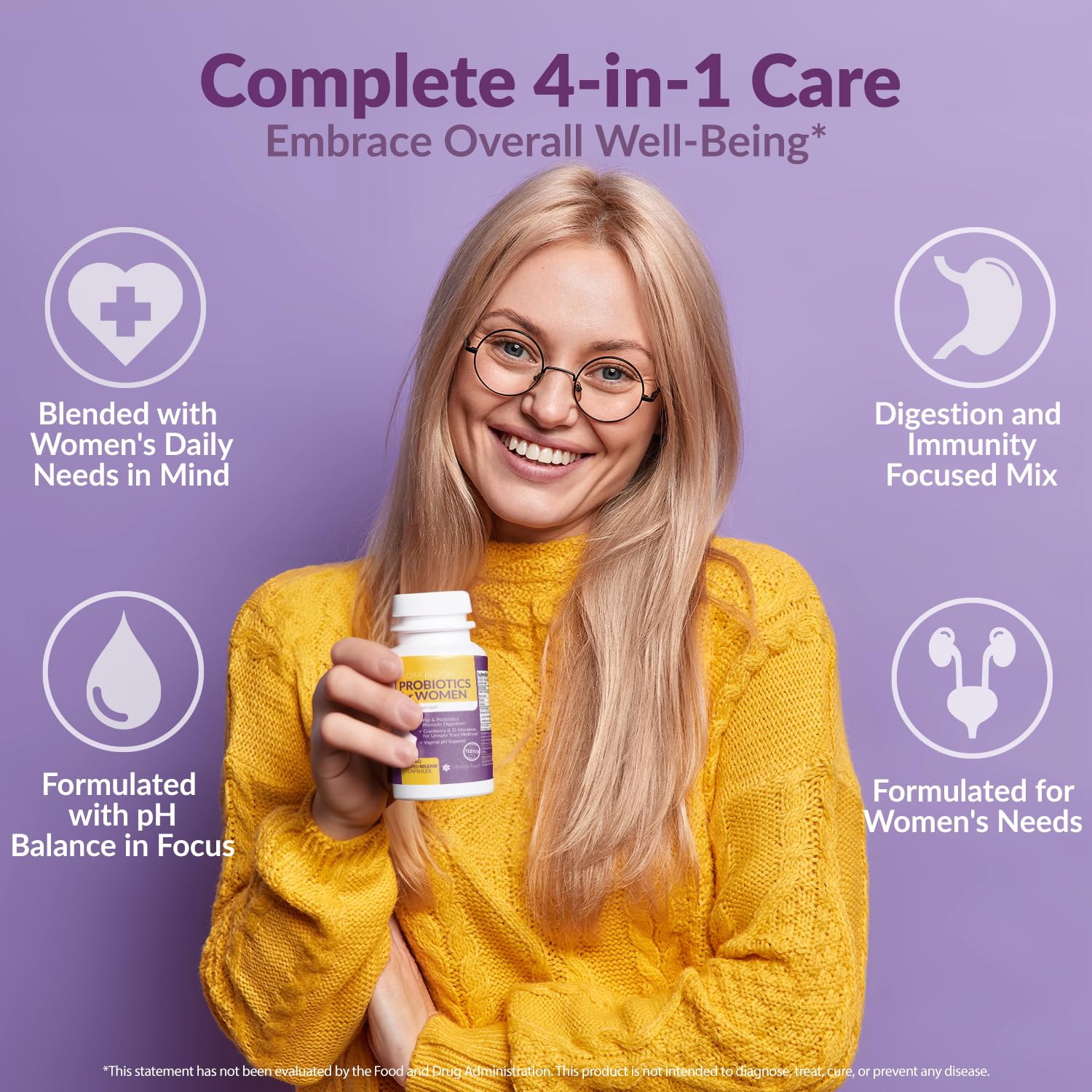 Probiotics for Women- 3 Pack(180 Capsules) - Ultimate Flora Bloom Probiotic Supplement for Women Intimate Rose