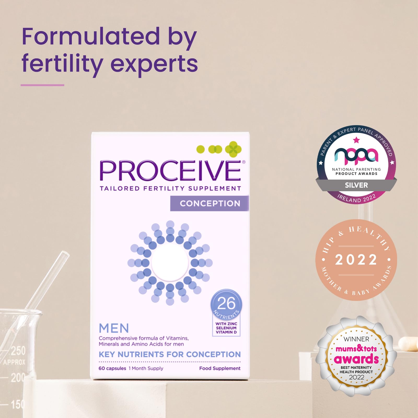 Proceive® Men Fertility Supplement for Conception - Vitamins & Minerals for Men Trying Proceive