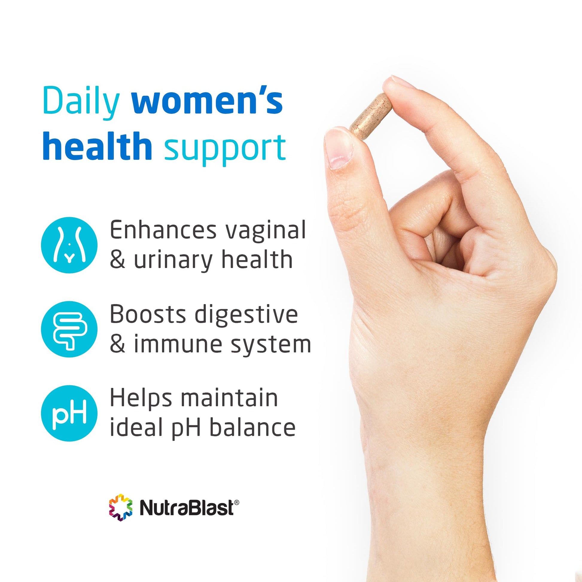 NutraBlast Vaginal Probiotics for Women Digestive, pH Balance, UT & Vaginal Health - 50 Billion CFU NutraBlast