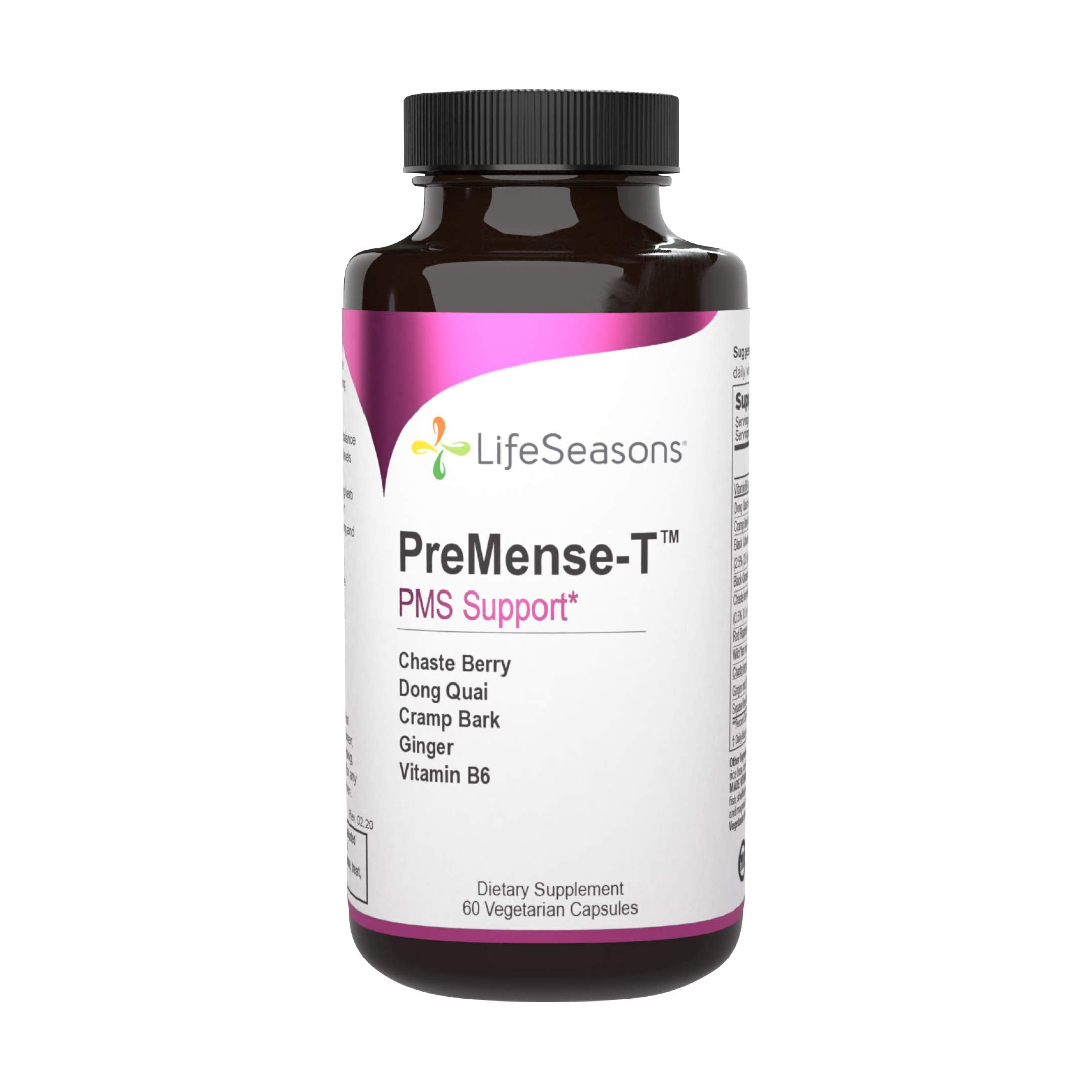 PreMense-T - PMS Relief Supplement - Ginger, Cramp Bark, Black Cohosh, Dong Quai, Chasteberry & Vitamin B6