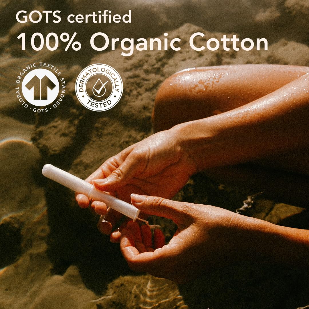 Award Winning 100% Organic Cotton Easy Glide Tampons with Compact Plant Based Applicator MARLOW