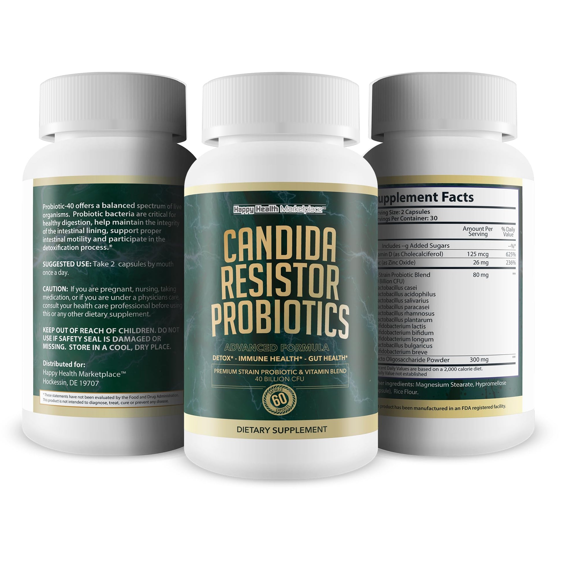 Candida Resistor Probiotics - Our Best Candida Support Capsules - Our Pills for Candida Happy Health Marketplace