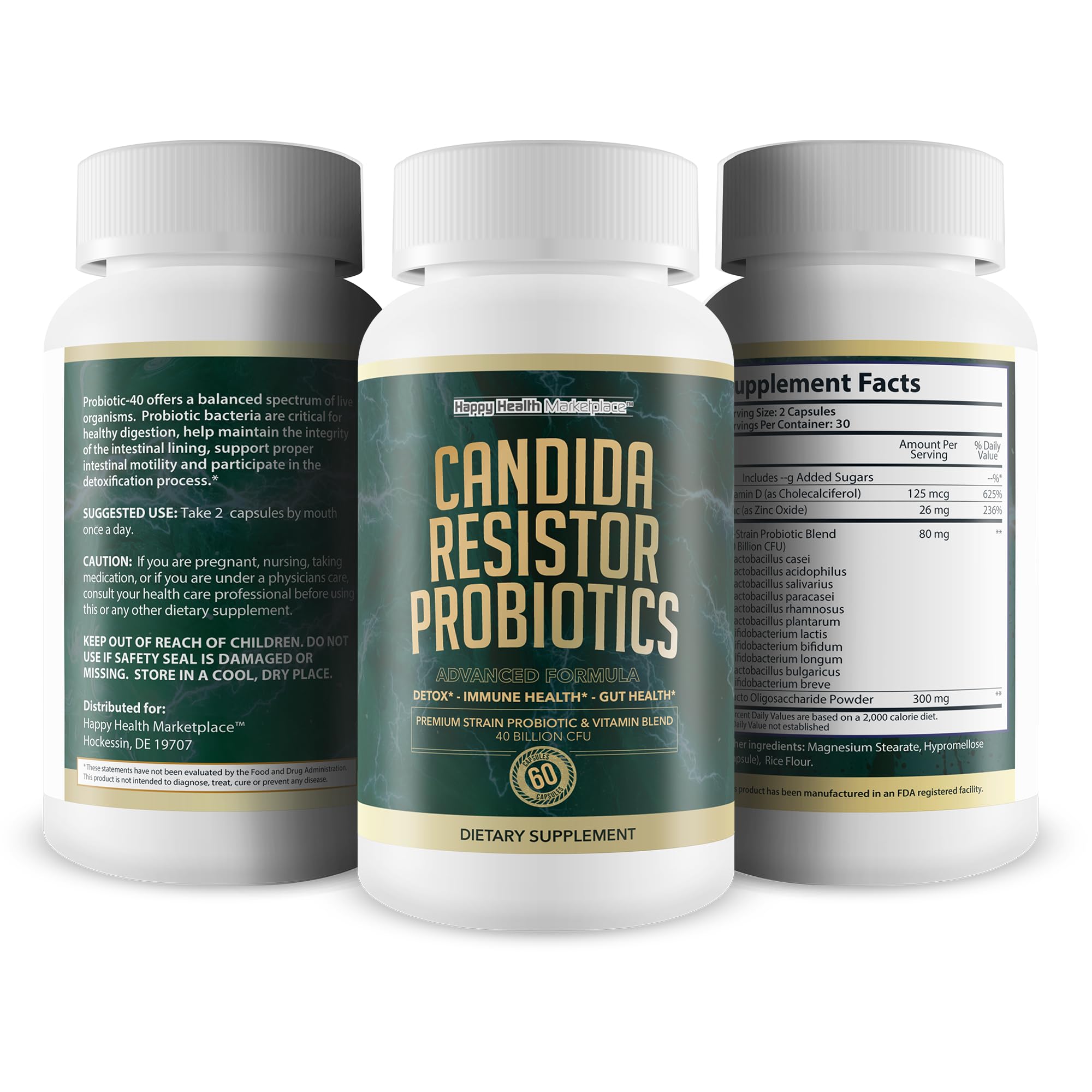 Candida Resistor Probiotics - Our Best Candida Support Capsules - Our Pills for Candida Happy Health Marketplace