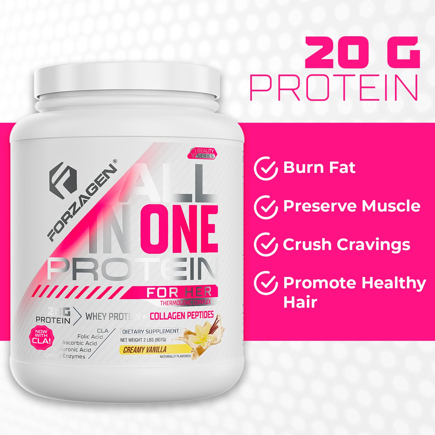 Forzagen All in One Protein for Her, Protein Powder for Women with Collagen Peptides Forzagen
