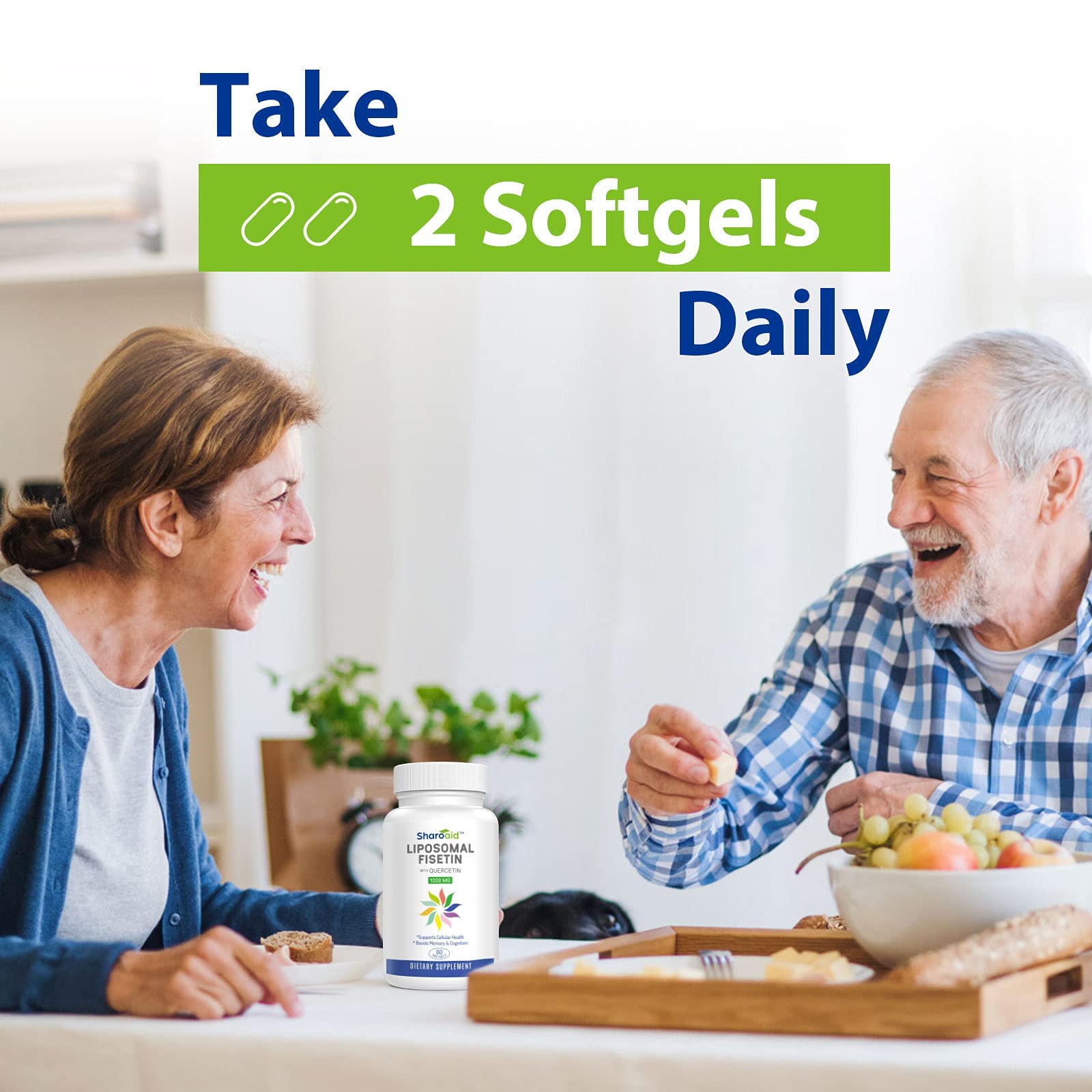 Sharoaid Liposomal Fisetin with Quercetin Supplements 1200 mg per Serving Sharoaid