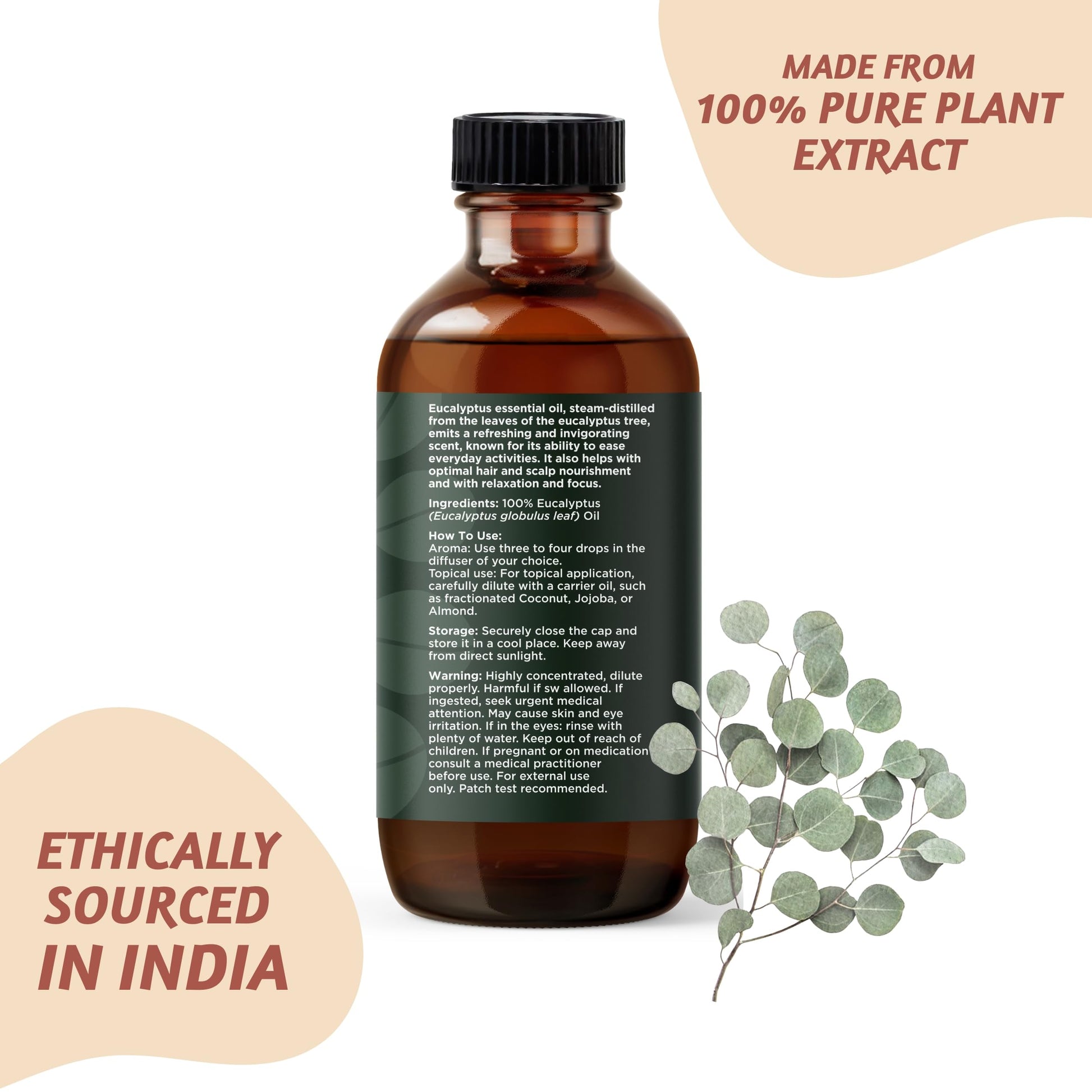 Folkulture Eucalyptus Essential Oil for Diffuser - 4 Fl Oz - 100% Pure, Natural and Undilluted Essential Oil Folkulture