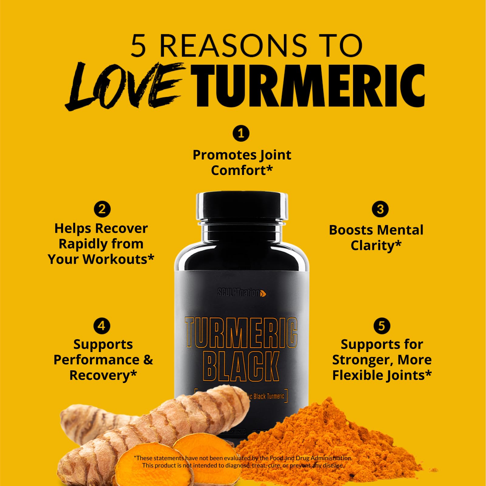 Sculpt Nation by V Shred Powerful Turmeric Supplement - Turmeric Curcumin Sculpt Nation
