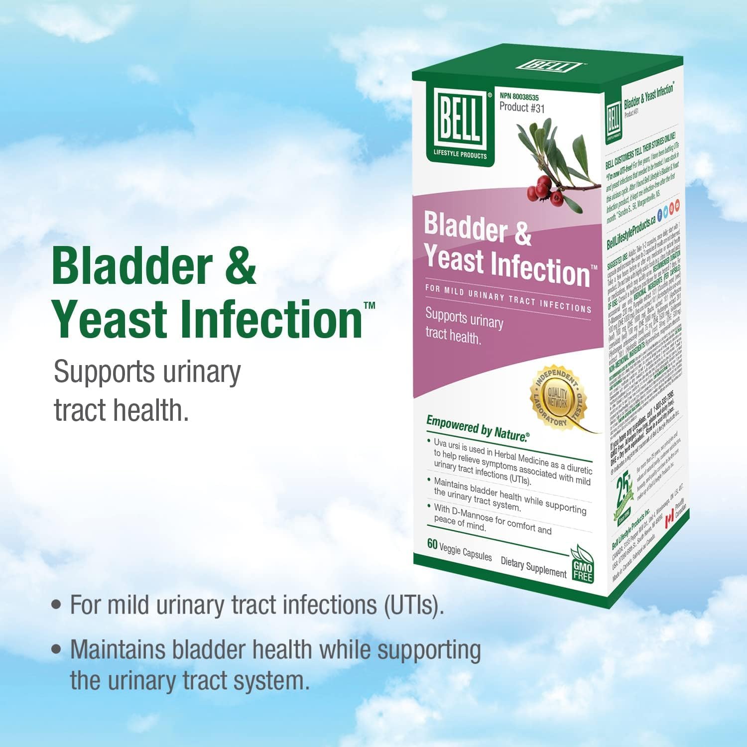 Bell Lifestyle Products Bladder Health and Yeast Balance - 60 Capsules Bell