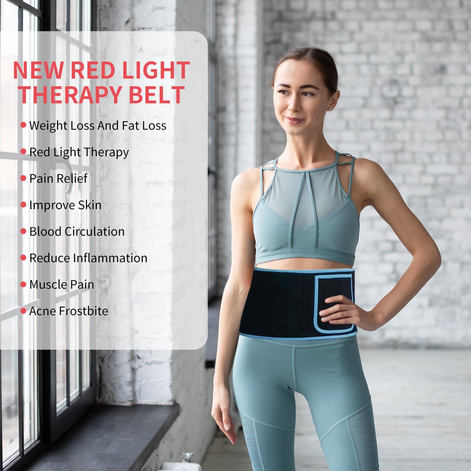 Red Light Infrared Therapy Belt: Pain Relief Device LED Red Light Therapy Lamp Near Body Large Pad Wrap ADVARAYS