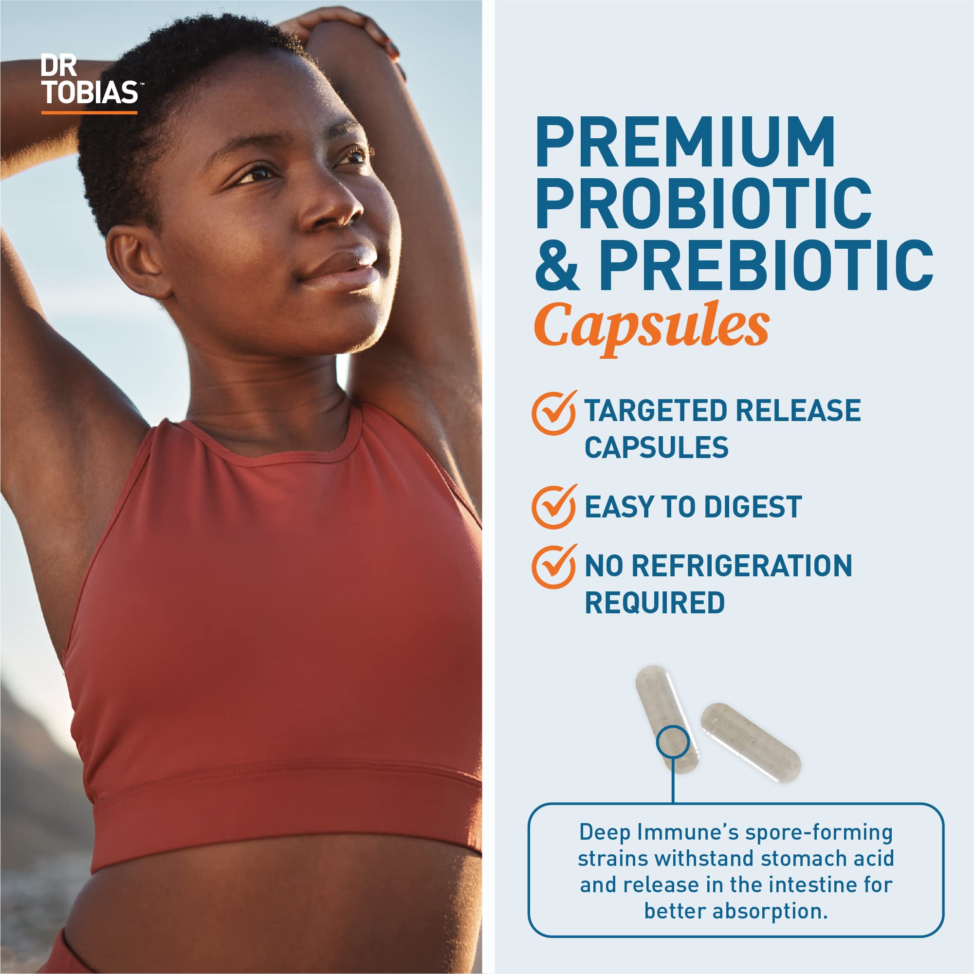 Dr. Tobias Deep Immune Probiotics & Prebiotics, 4.4 Billion CFU Probiotics for Women Dr. Tobias