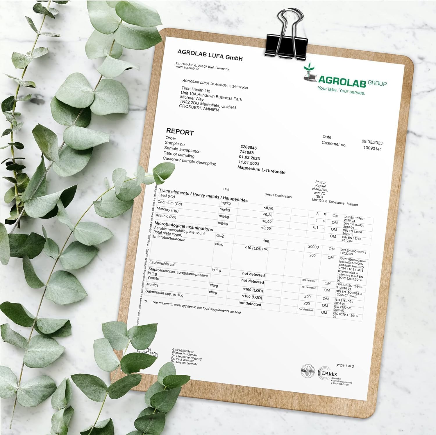 Magtein® Magnesium – 120 Capsules – High Strength 2100mg – Highly Bioavailable Time Health