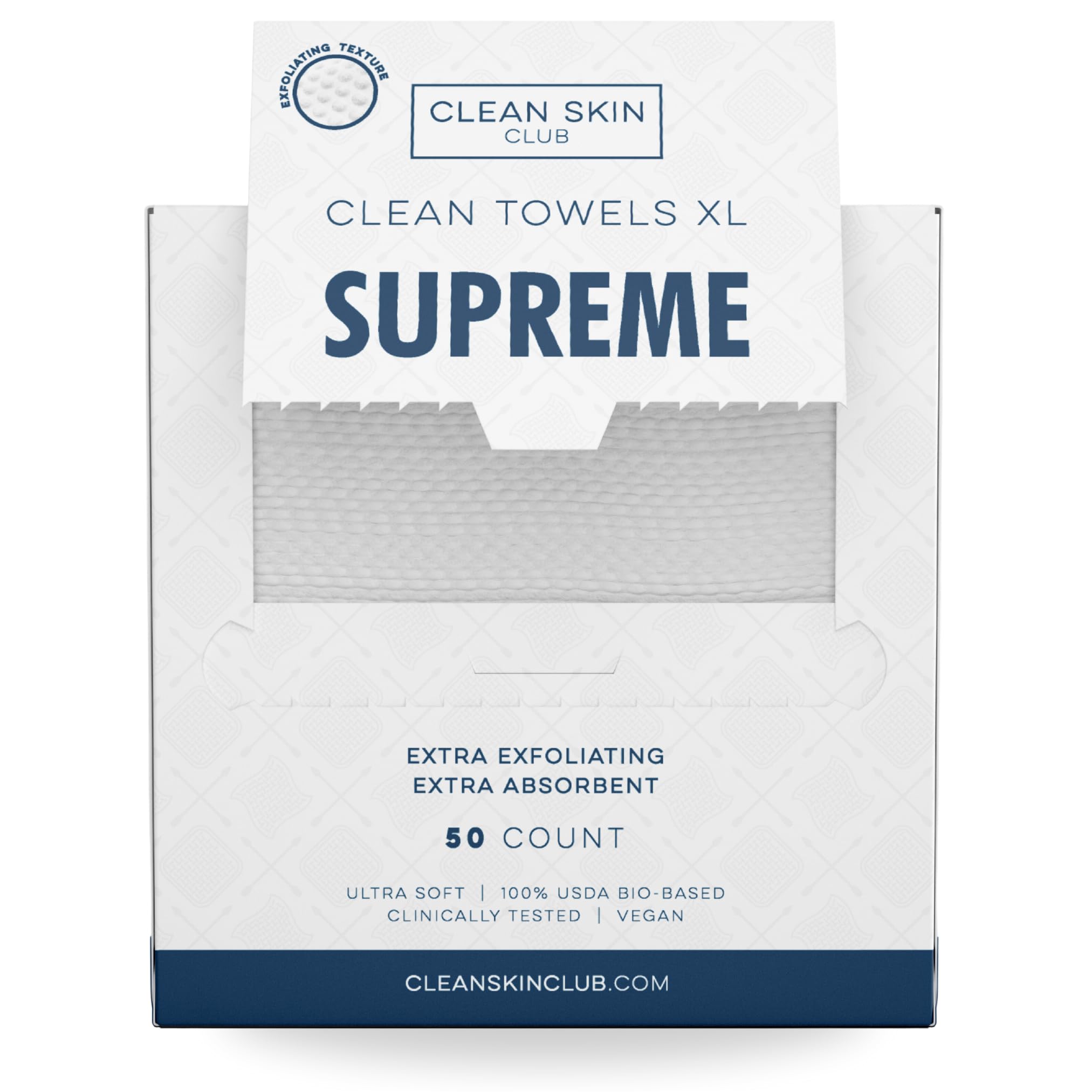 Clean Skin Club Clean Towels XL Supreme, 50 Count, Absorbent, Gentle CLEAN SKIN CLUB