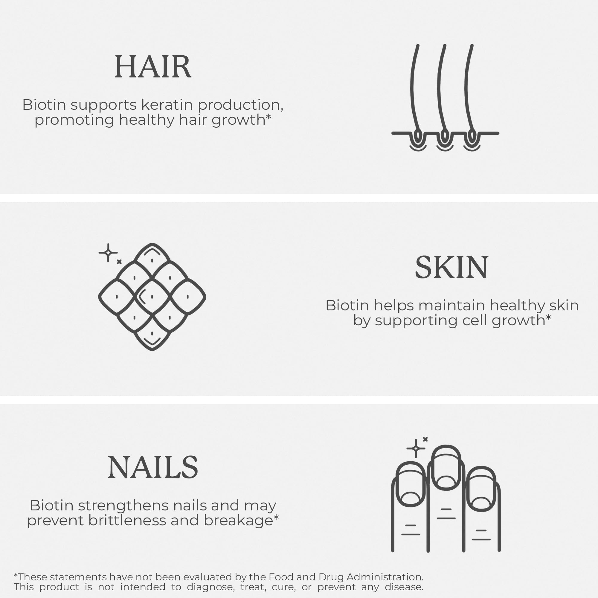 Bliss Serenity Biotin 10000mcg - Max Strength Biotin Supplement - Hair Skin and Nails Vitamins Bliss Serenity