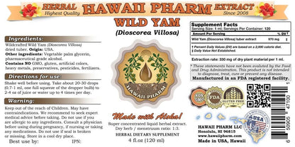 Wild Yam Liquid Extract, Wild Yam (Dioscorea Villosa) Tincture 4x4 oz