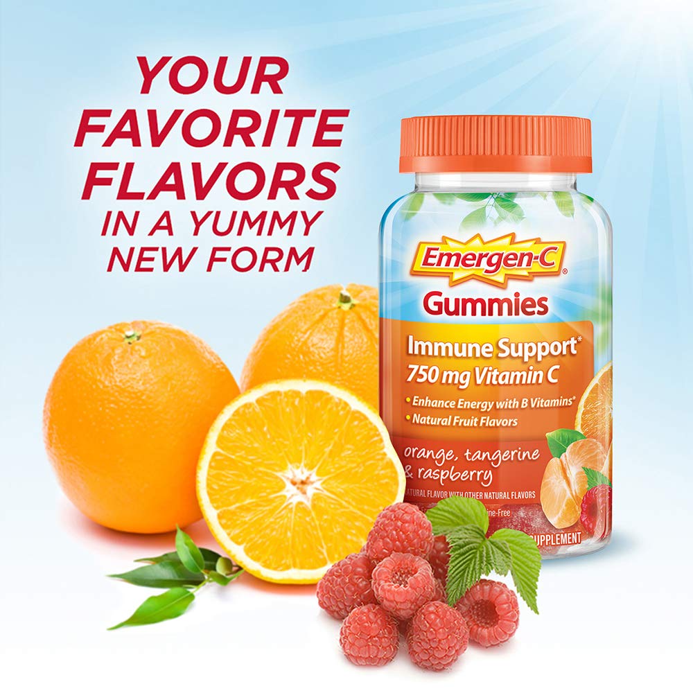 Emergen-C 750mg Vitamin C Gummies for Adults, Immunity Gummies with B Vitamins Emergen-C