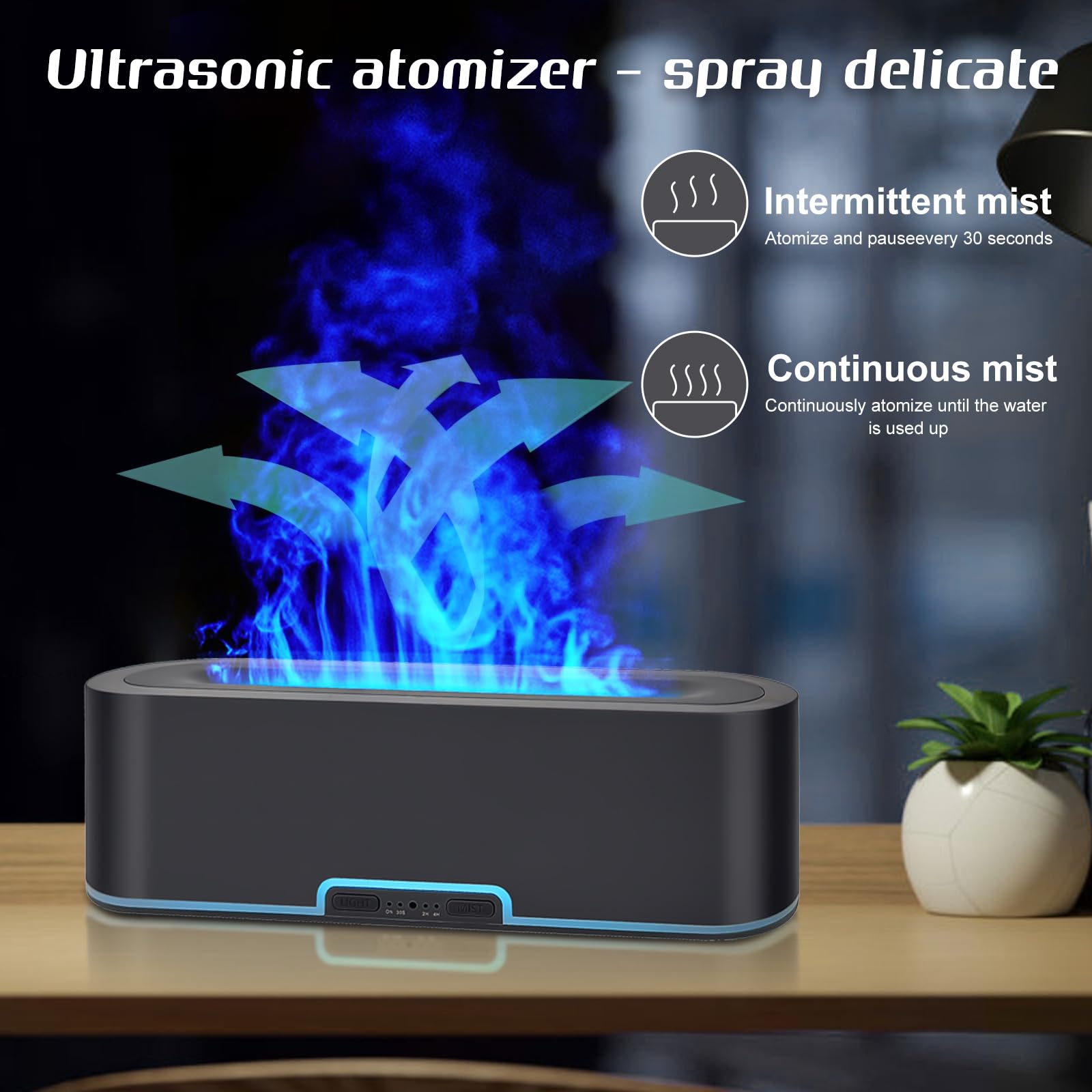 Jpord Flame Fire Essential Oil Diffuser,200ml Aromatherapy Diffuser,Fire Cool Mist Scent Diffuser Jpord