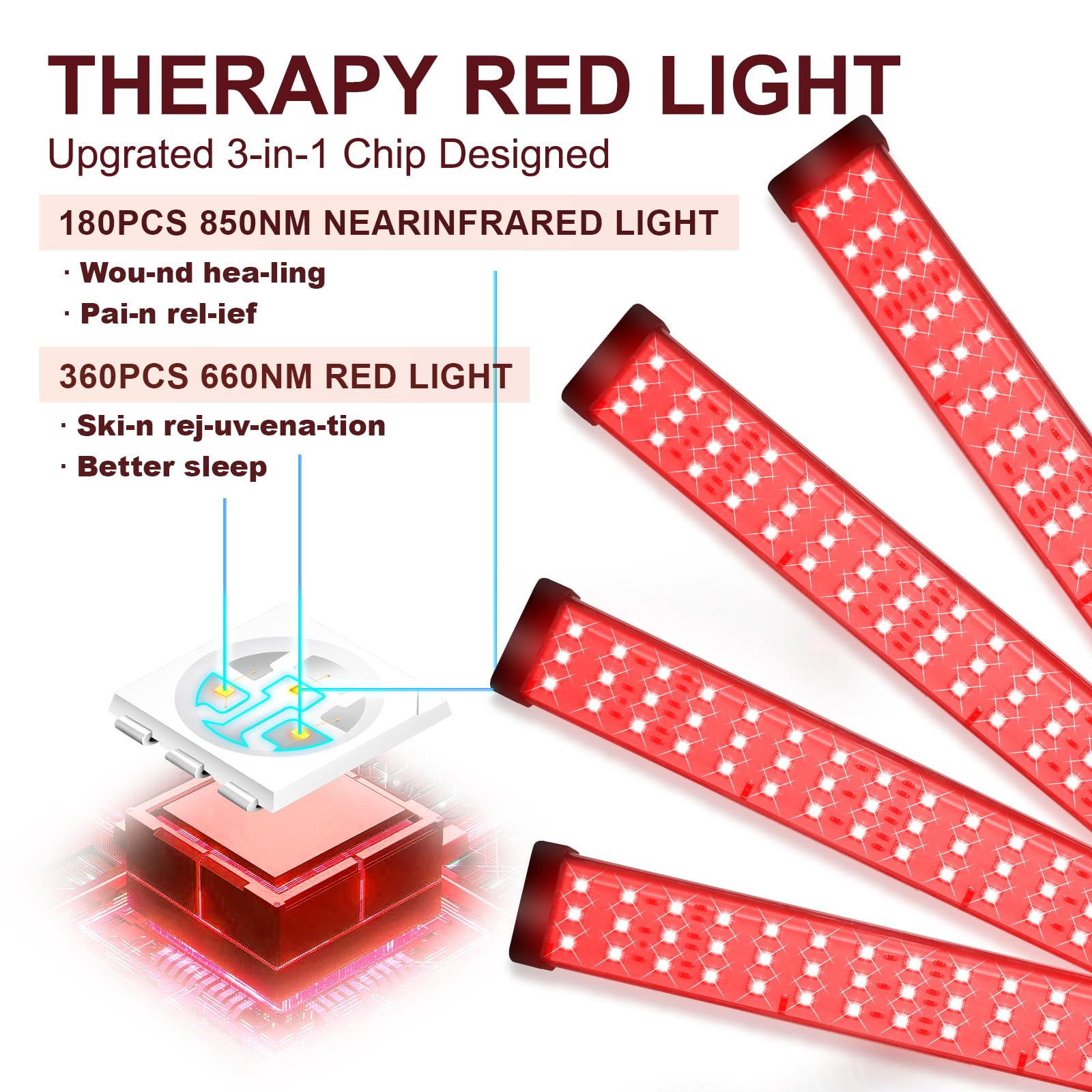 Red Light Therapy for Body with Tripod, 180LEDs Upgrated 3-in-1 Chip Infrared Light Therapy Device Shomterade