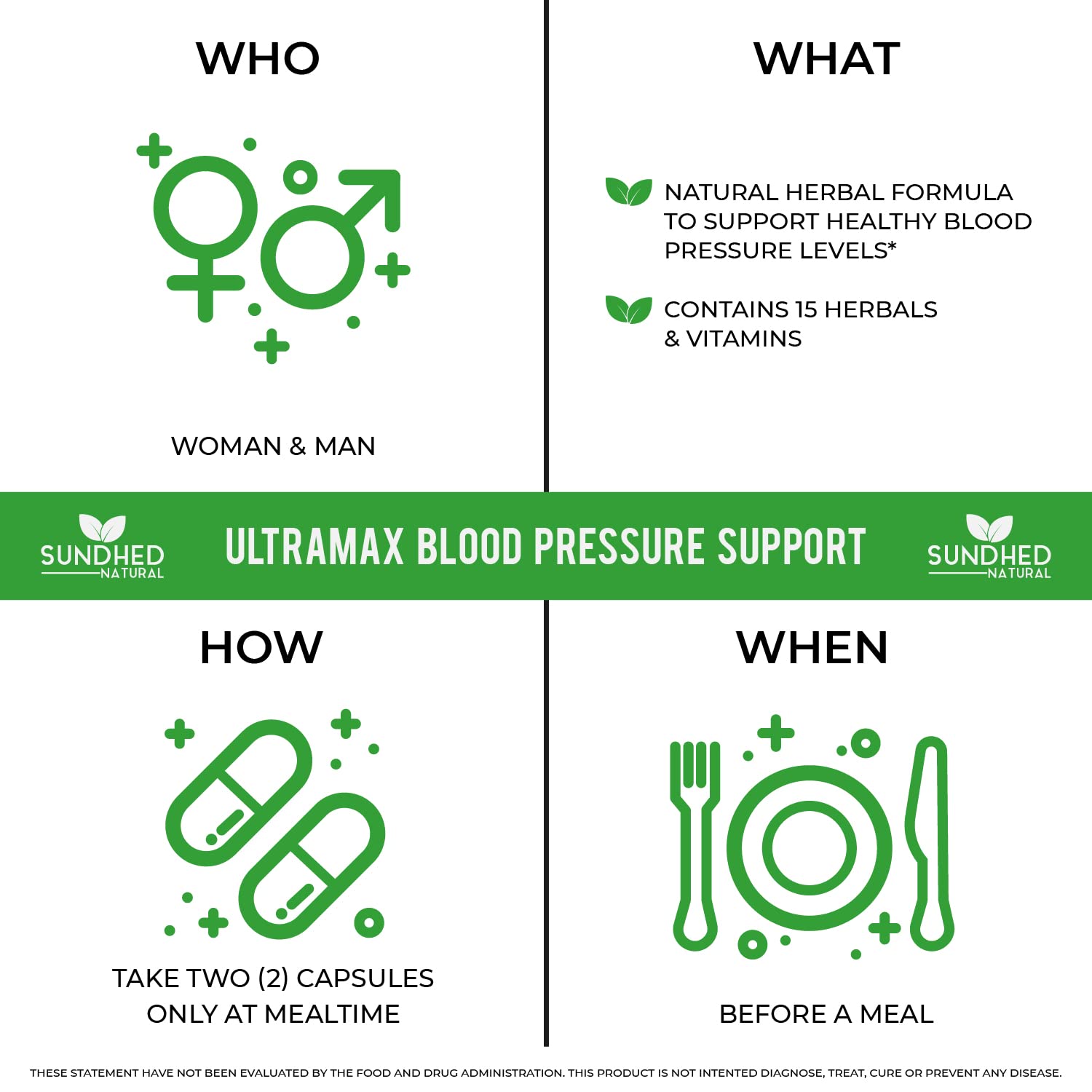 Sundhed Natrual UltraMax Blood Pressure with Bioperine for Enhanced Absorption Sundhed Natural