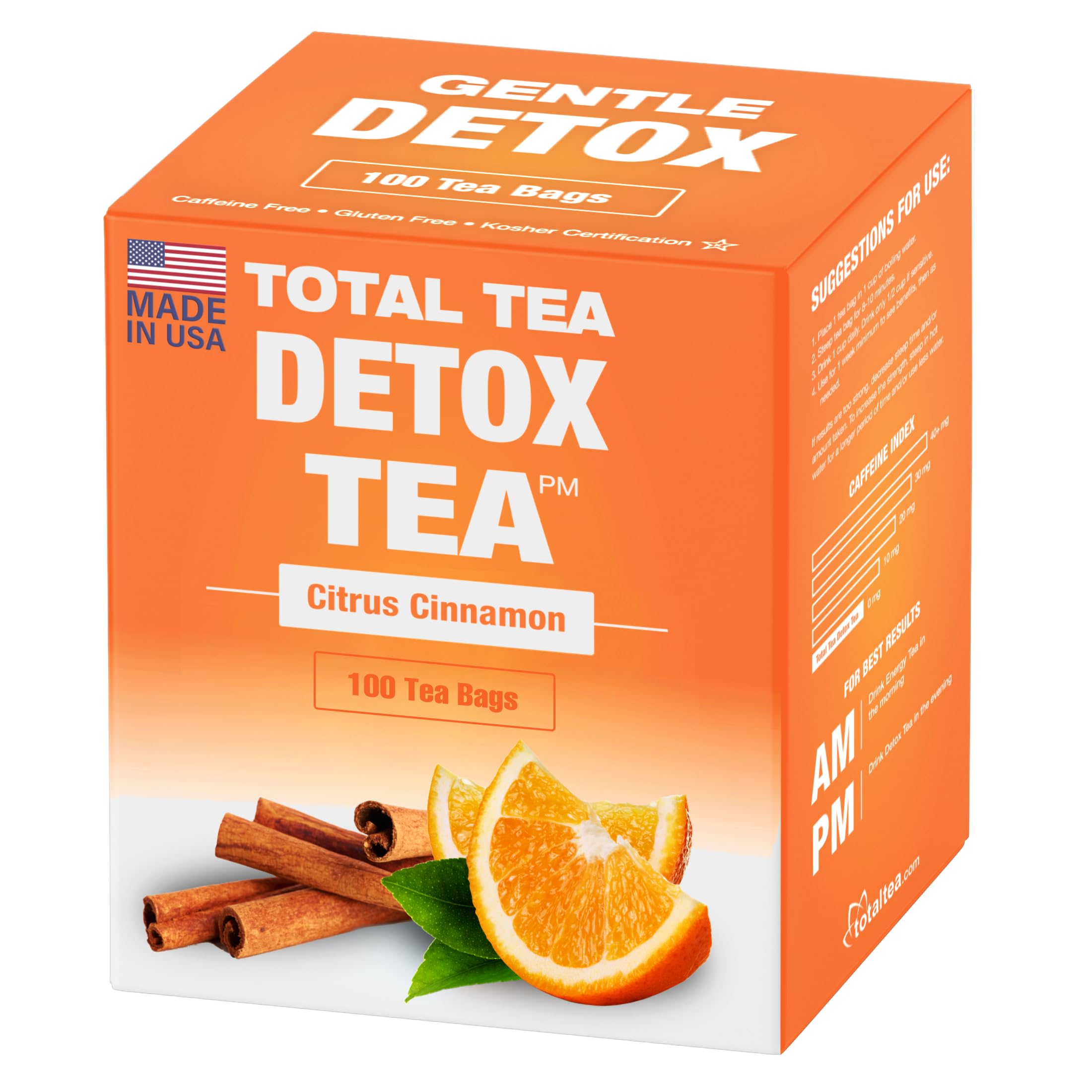 Detox Tea Caffeine Free, Herbal Tea with Chamomile, Hibiscus Tea and Ginger Root 