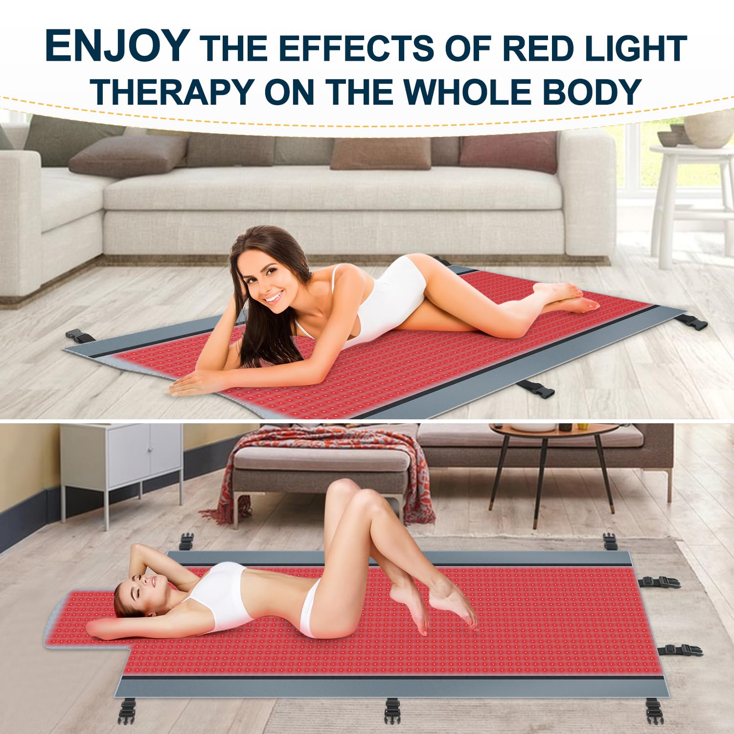 Red Light Therapy for Body - Full Body Red Light Therapy Mat, 71.0x33.31in, 2570Pcs 660nm & 850nm Kaoudt