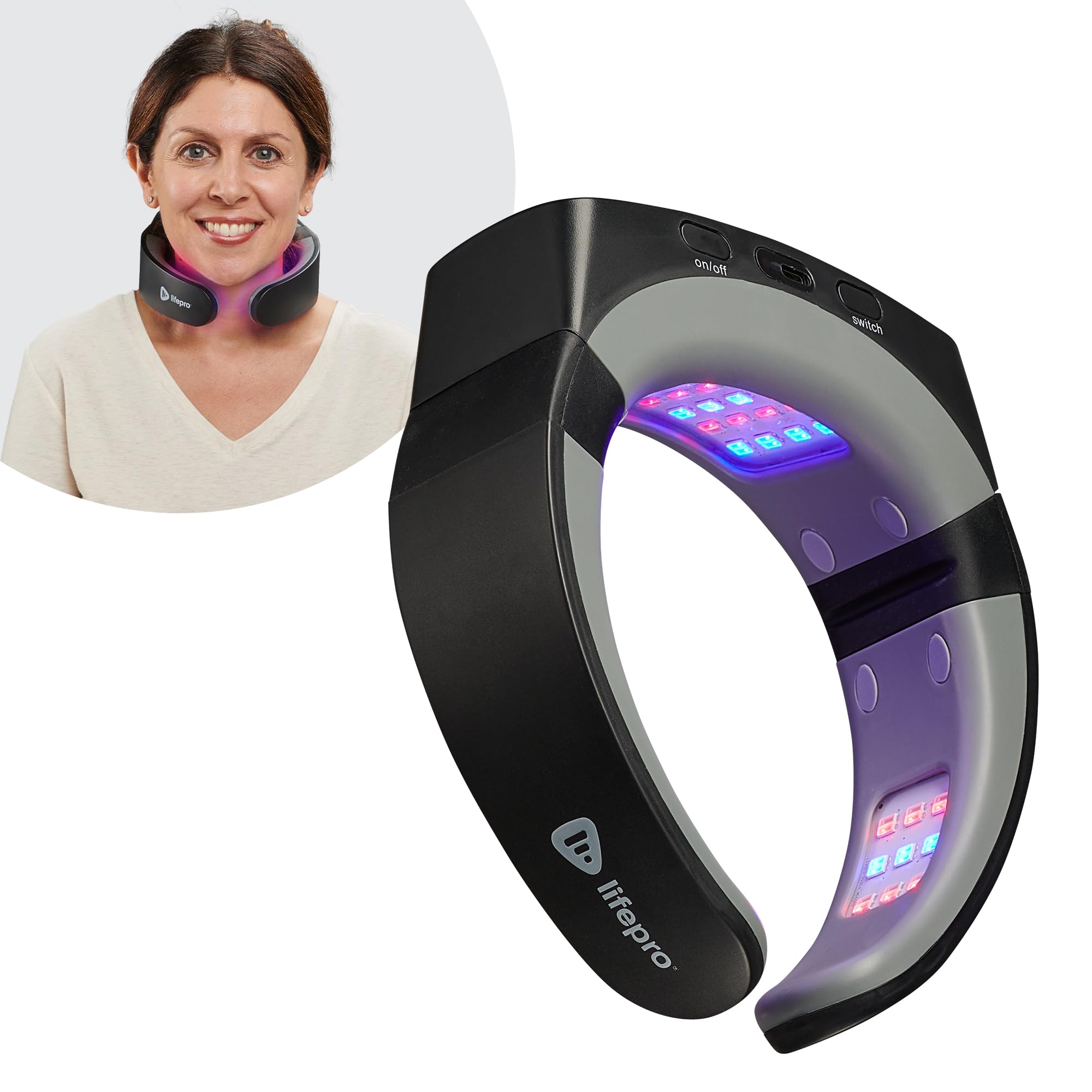 Lifepro Red Light Therapy for Neck - Compact & Rechargeable Red Light Therapy Device- On-The-Go