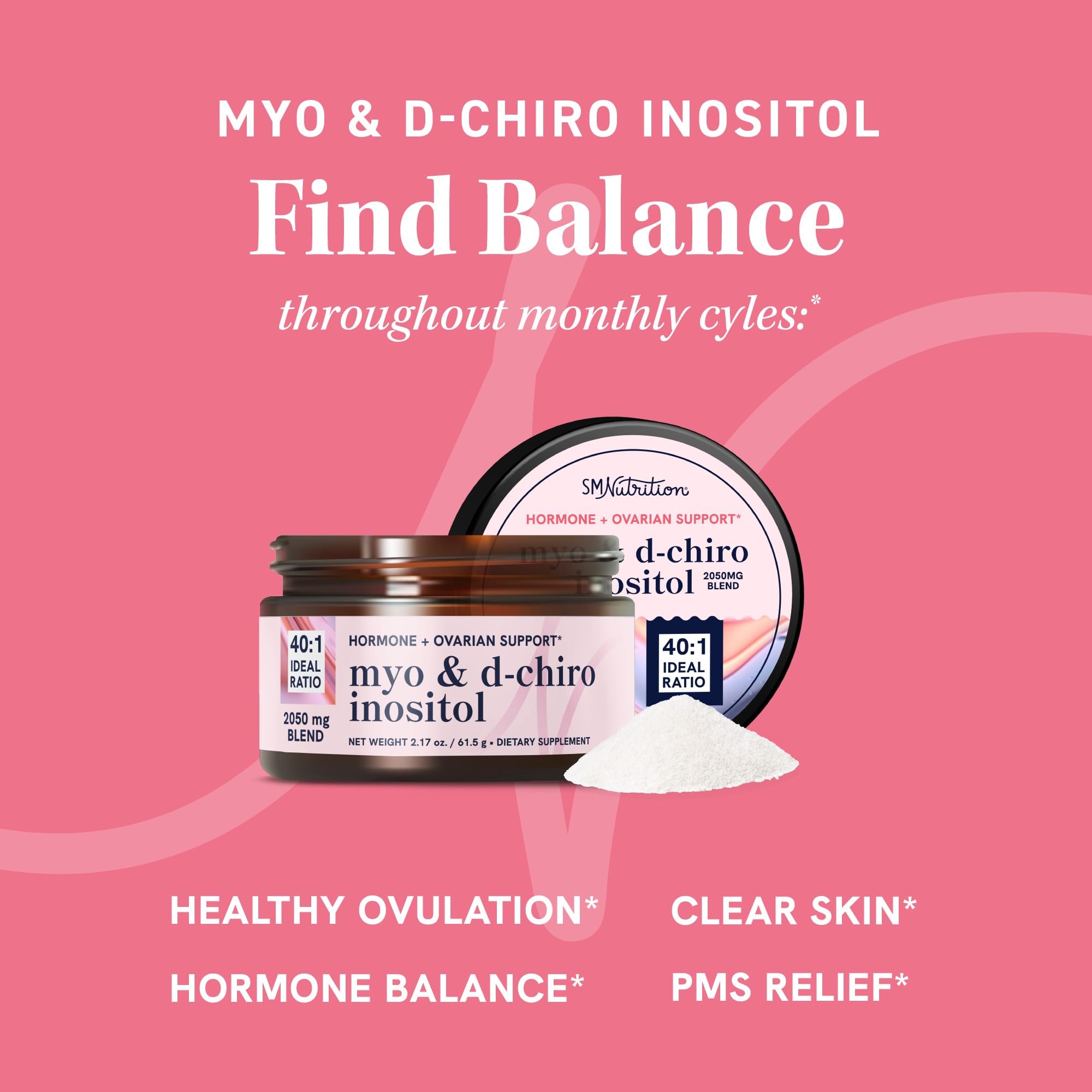Myo-Inositol & D-Chiro Inositol Powder | Hormone Balance for Women | Ideal 40:1 Ratio SMNutrition
