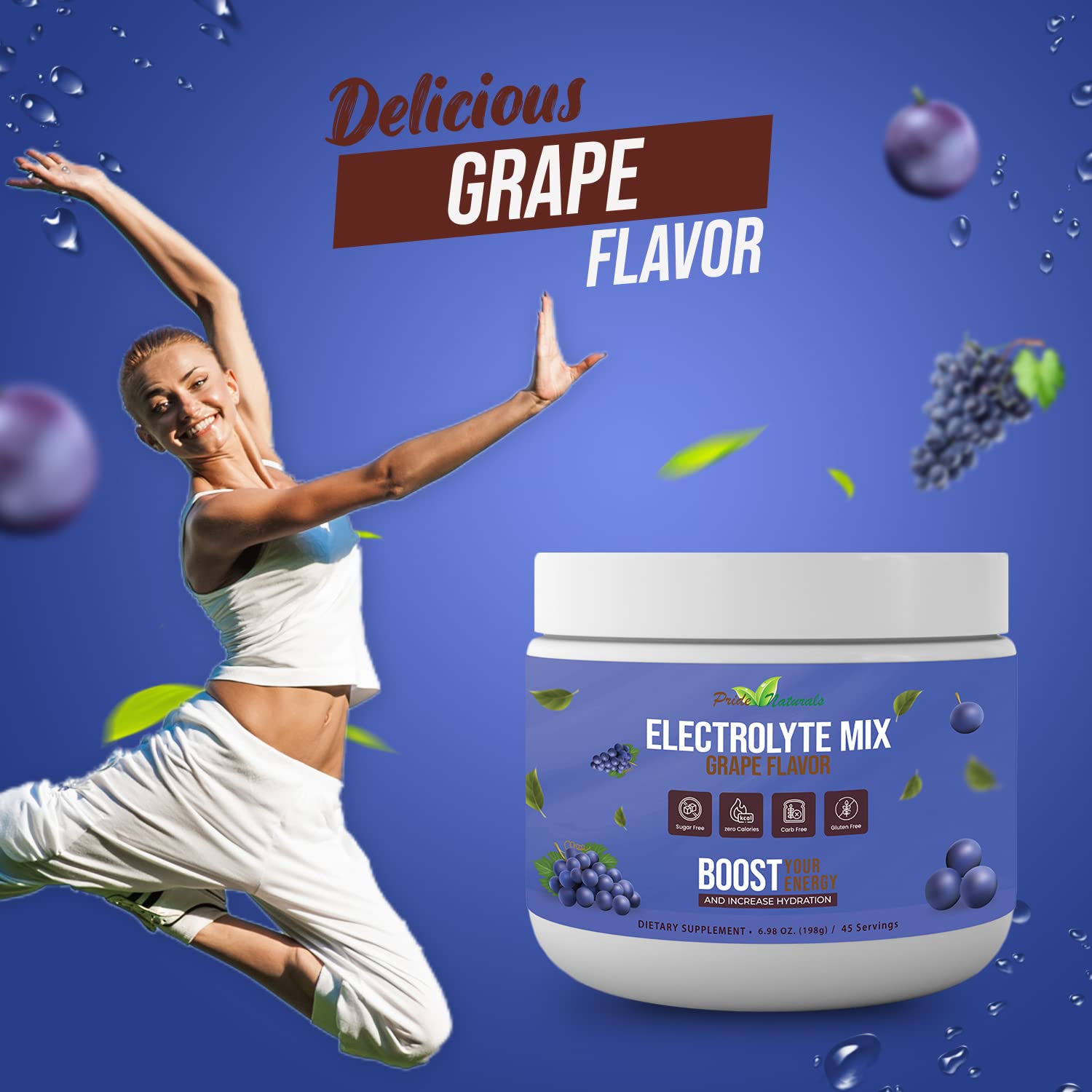 Electrolyte Powder - Refreshing Workout Recovery Electrolytes, Sugar Free, Gluten Free Pride Naturals, Inc