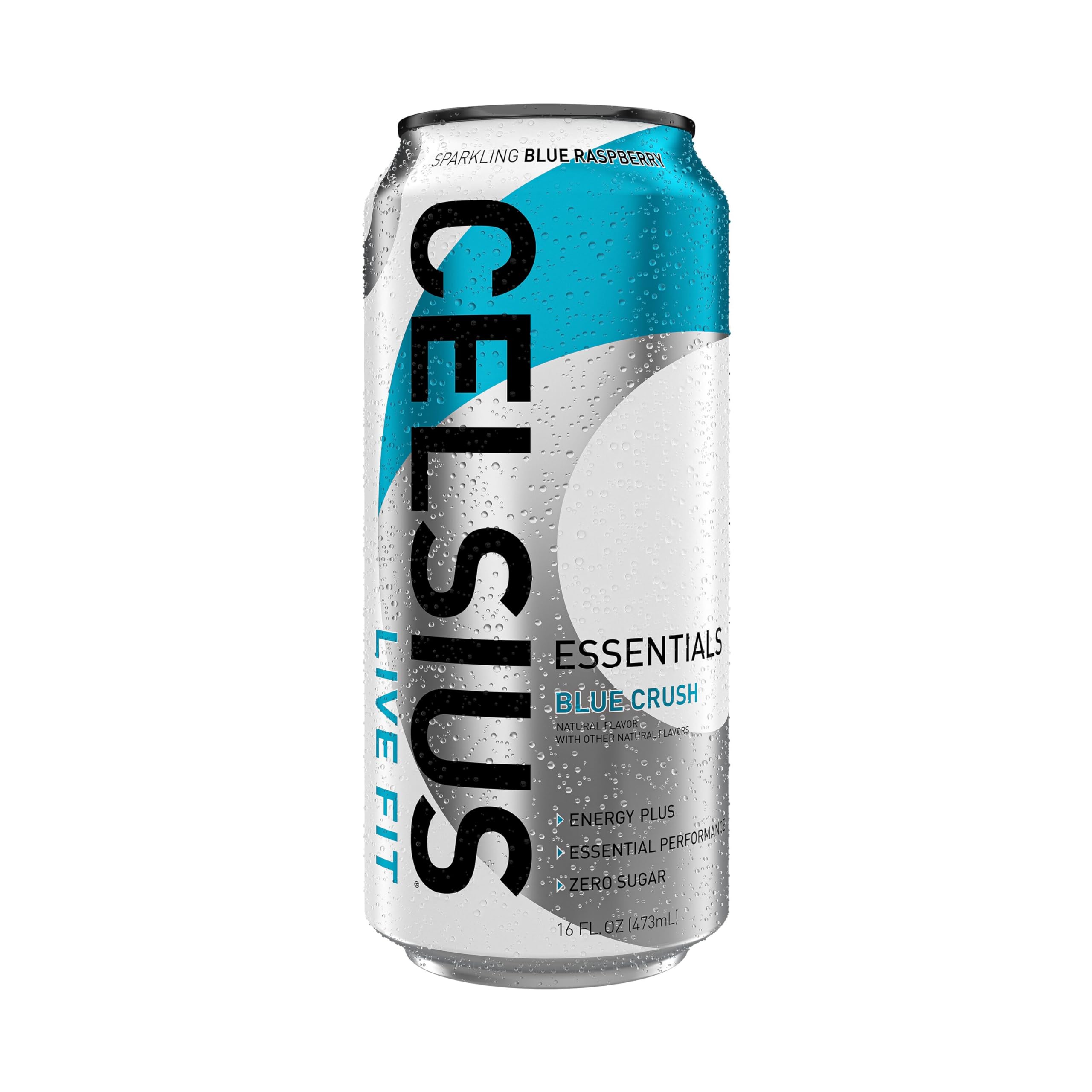CELSIUS ESSENTIALS, Sparkling Blue Crush, Performance Energy Drink 16 Fl Oz (Pack of 12) CELSIUS
