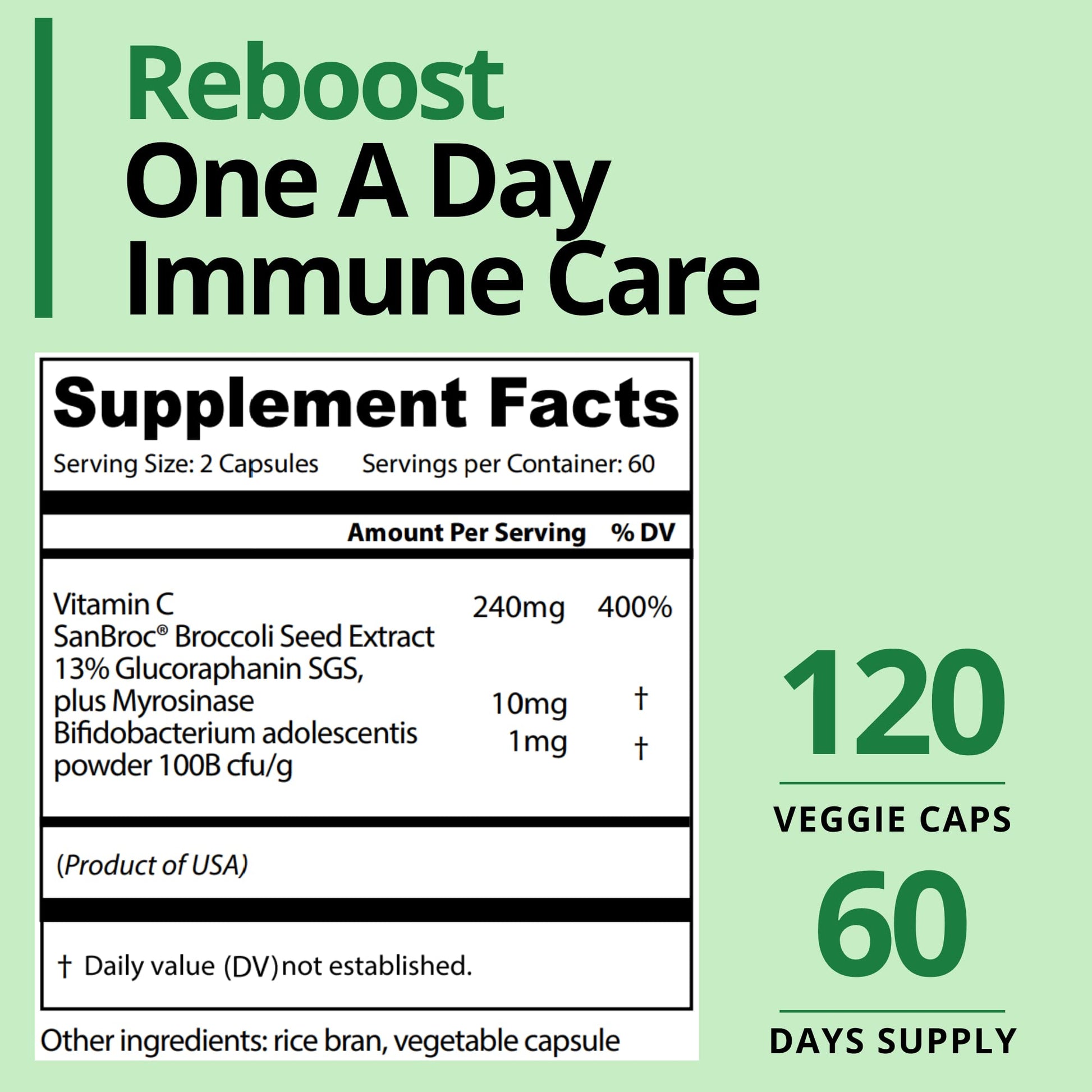 GIGANTIC Sulforaphane + Myrosinase 10mg (120 Capsules) - Includes Vitamin C GIGANTIC