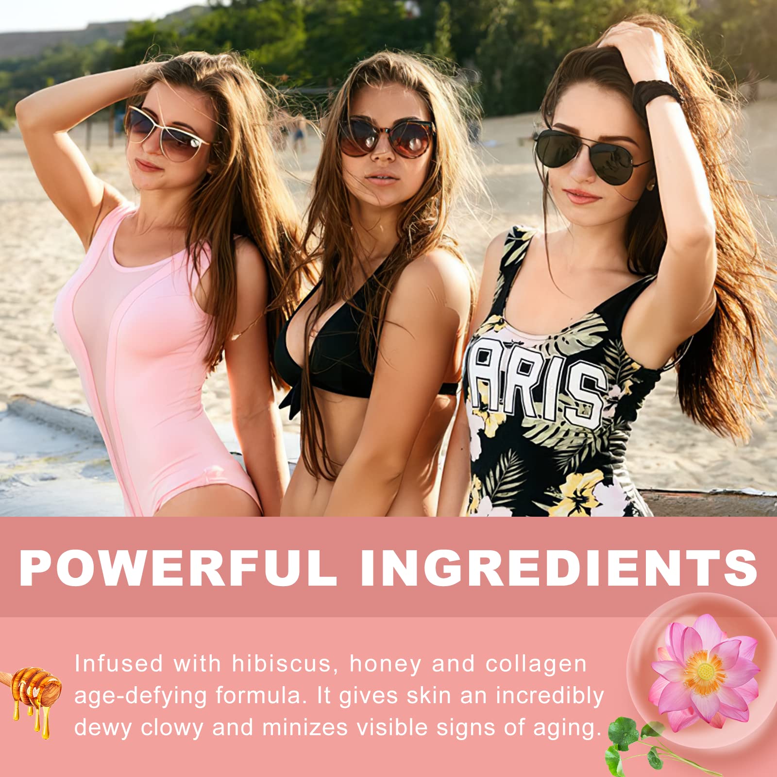 Hibiscus and Honey Firming Cream, Skin Tightening Lotion, Reduces the Look of Neck Lines CITYGOO