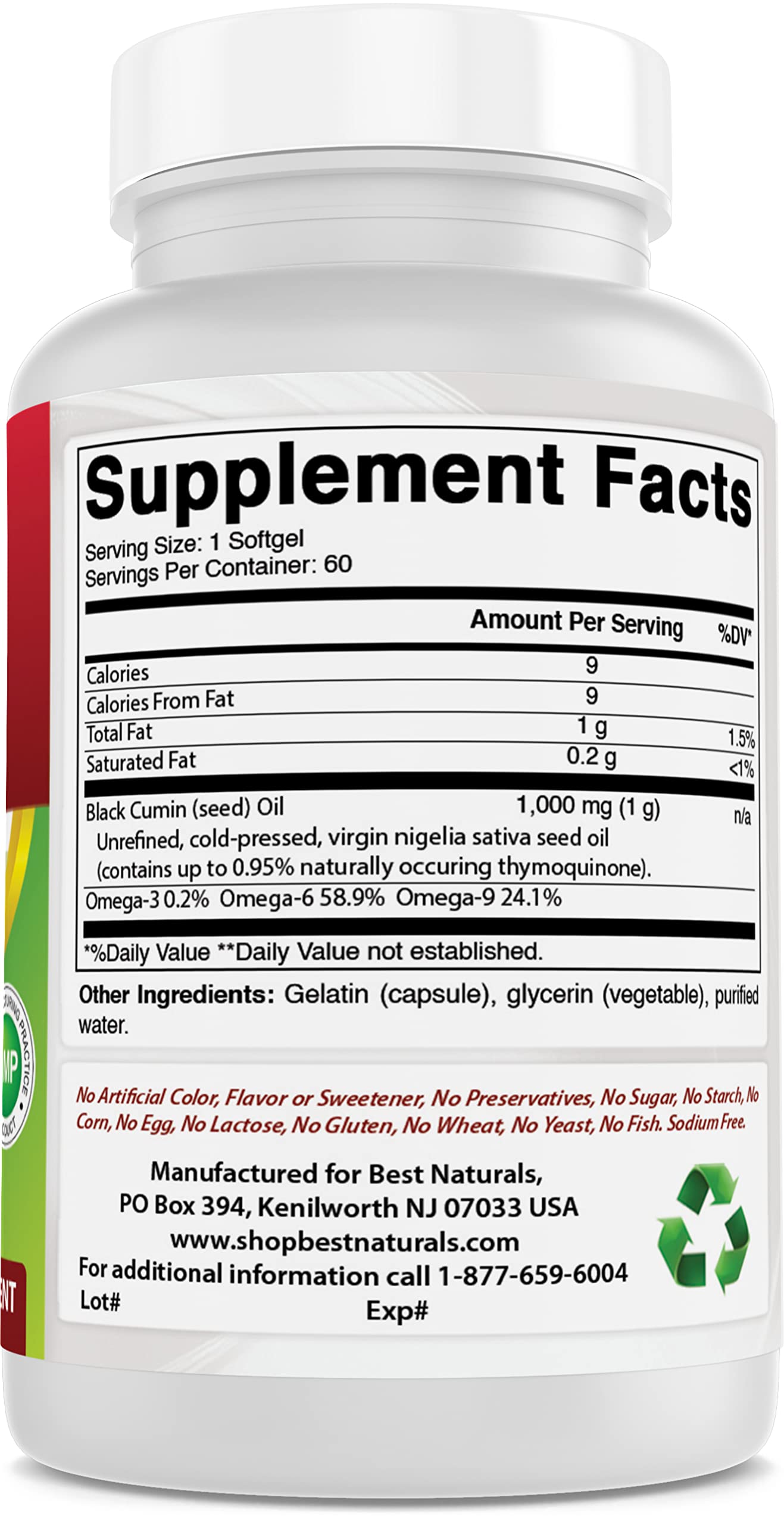 Best Naturals 2 Packs Black Seed Oil Capsules 1000 mg (Non-GMO) Nigella Sativa Best Naturals