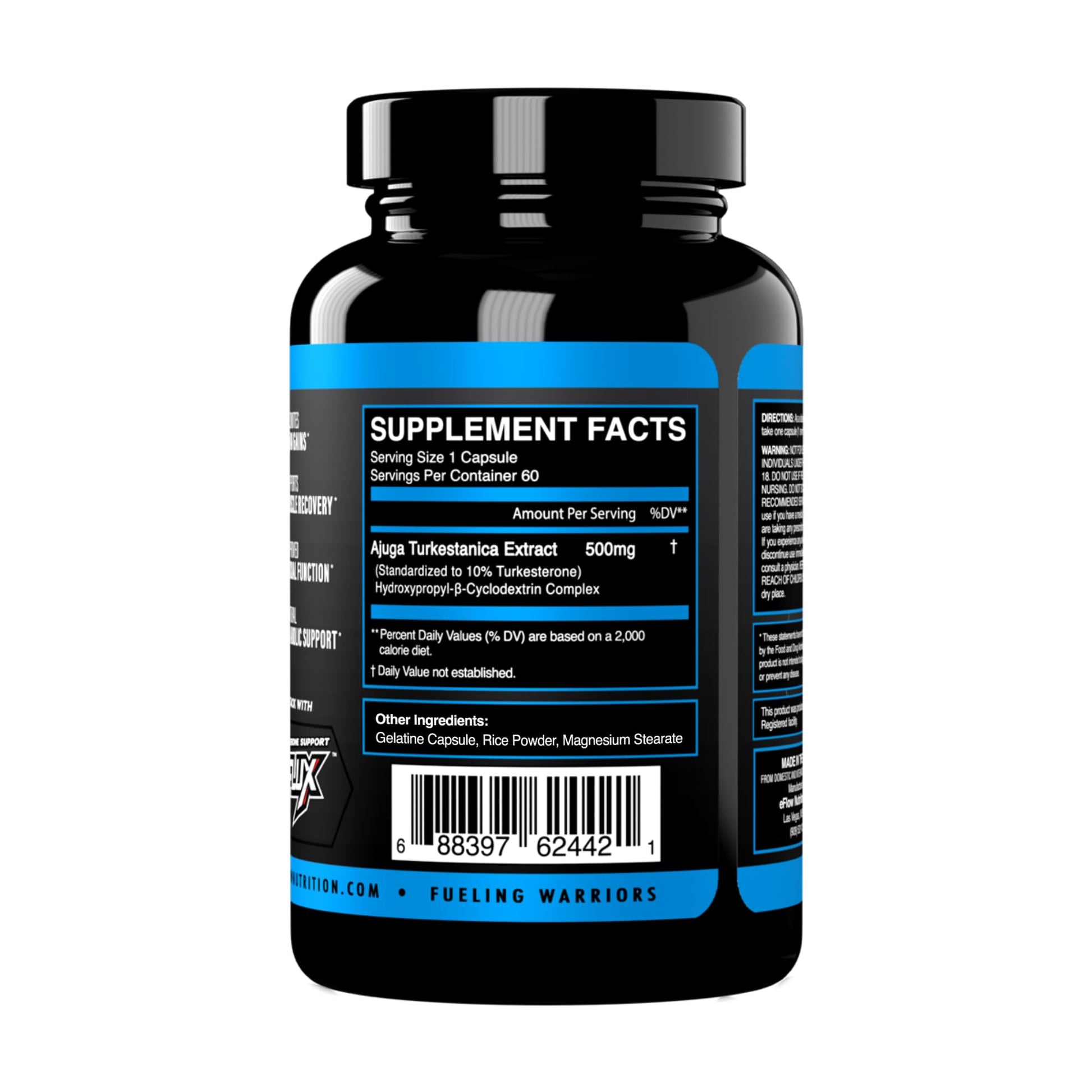 eFlow Nutrition Turkesterone (500 mg) Ajuga Turkestania Extract Complexed eFlow Nutrition