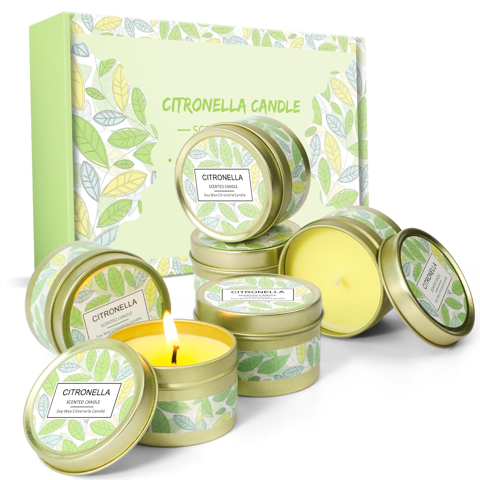 Citronella Candles Outdoor, Scented Candles, Summer Soy Wax Candles, Lemongrass Candles