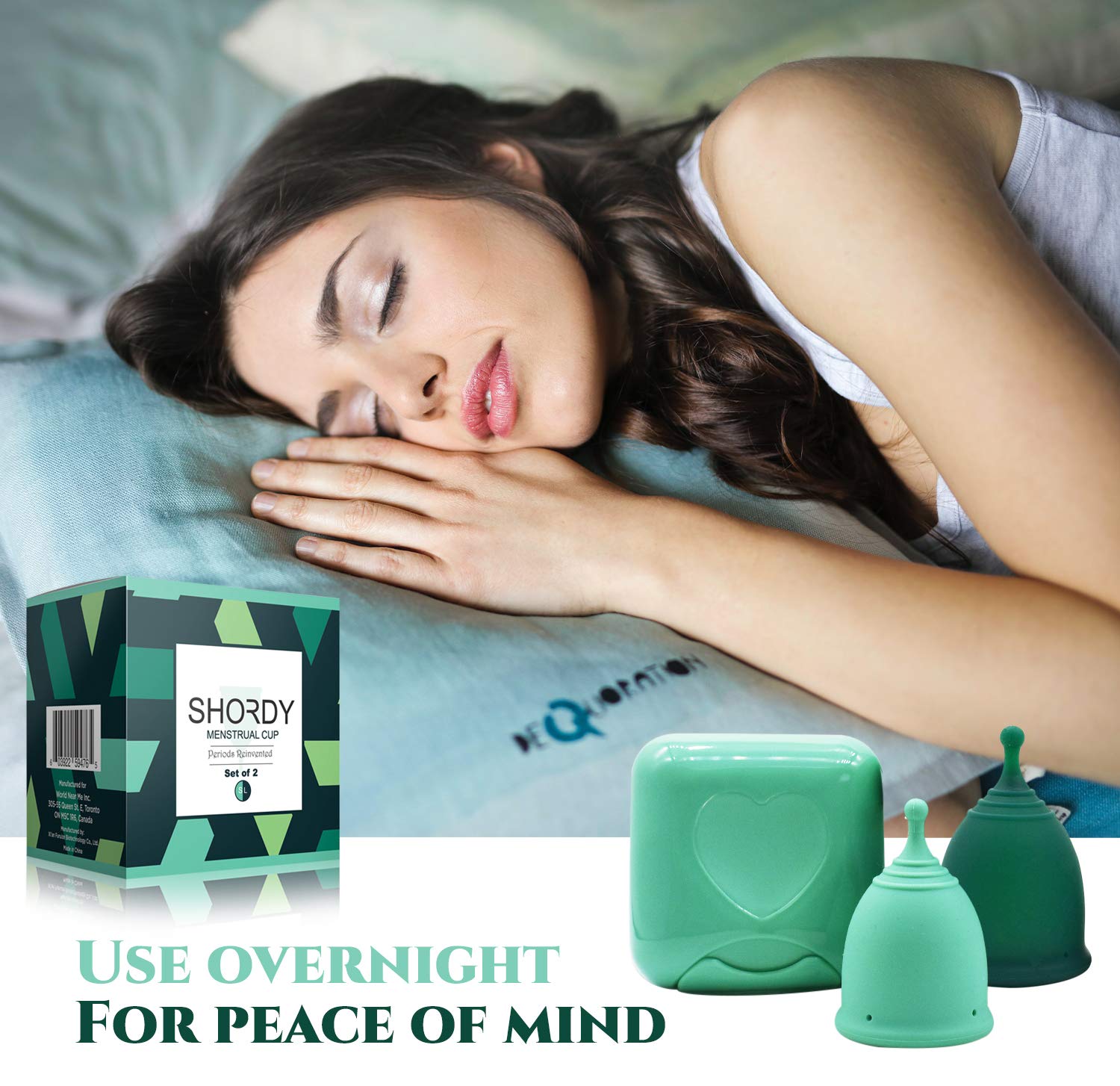 SHORDY Reusable Menstrual Cup (Small & Large) Set of 2 with Box, 100% Soft Silicone, Copa Menstruelle SHORDY