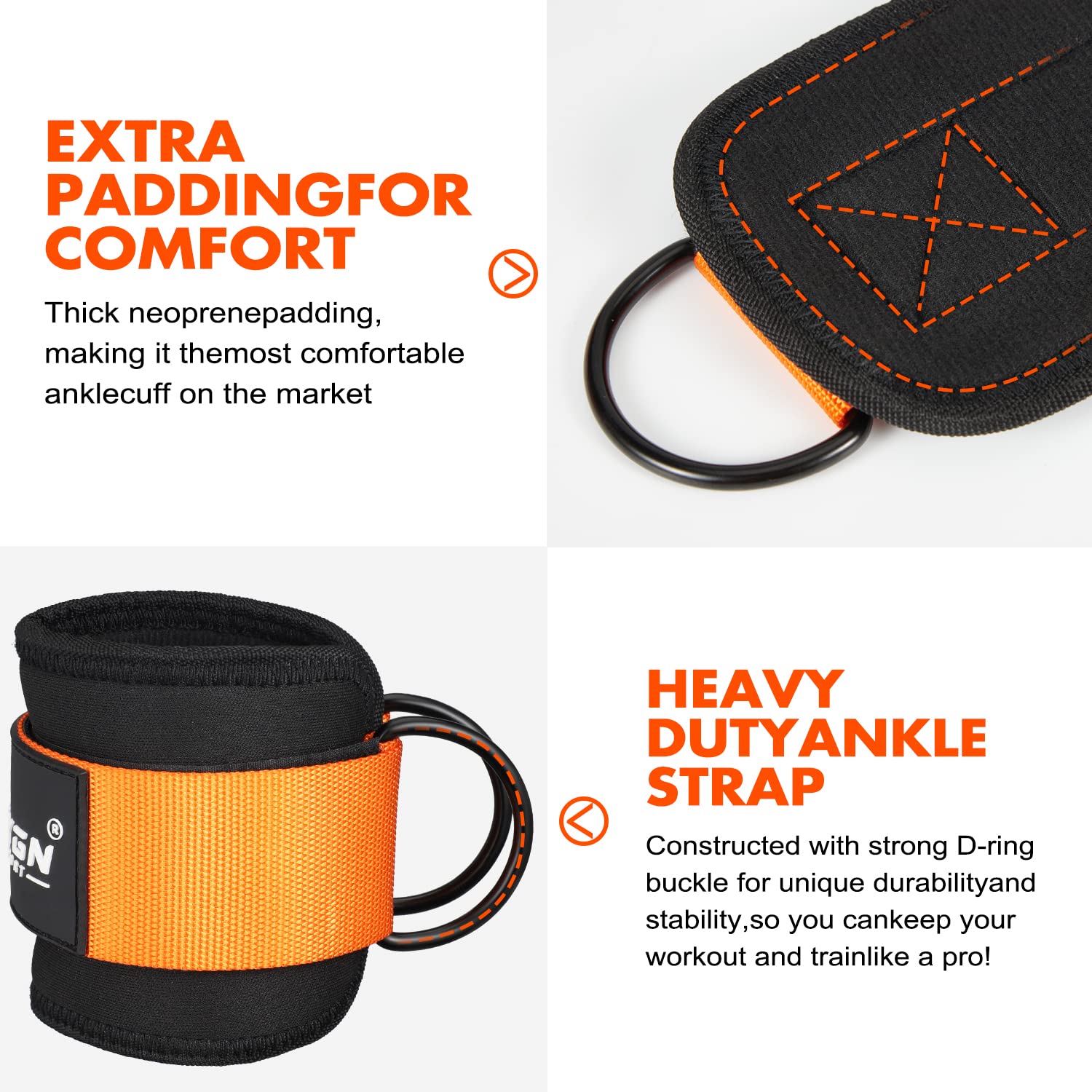 Ankle Resistance Bands with Cuffs for Leg and Glute Training - Exercise Equipment HPYGN