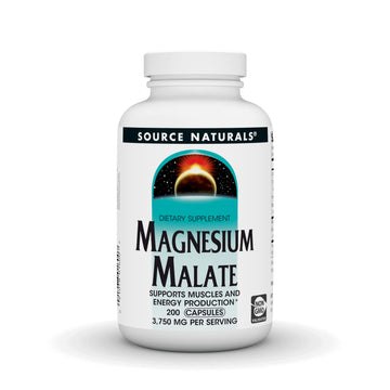 Source Naturals Magnesium Malate, Magnesium Malic Acid Supplement, Non GMO, 3750 MG