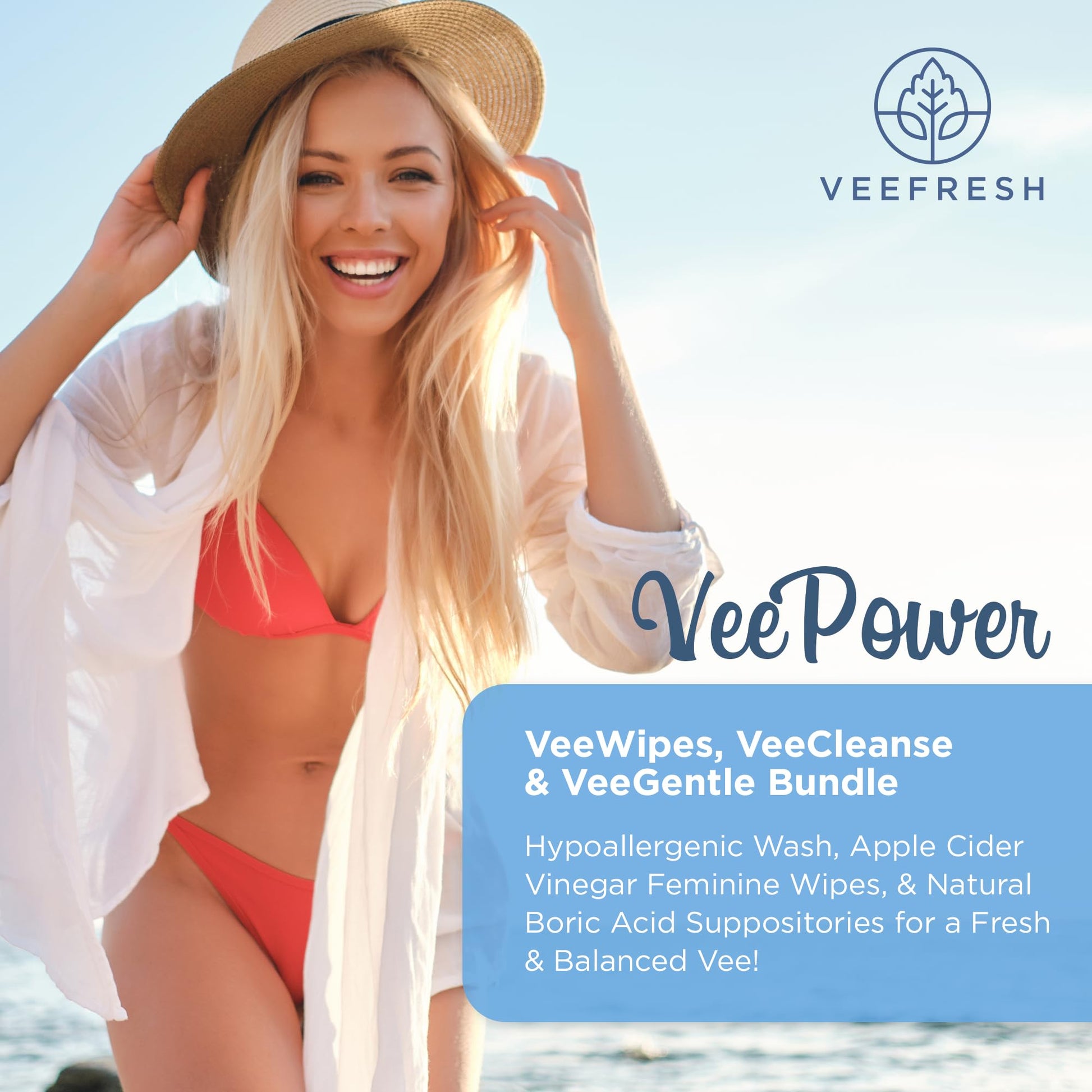 VeeFresh VeePower Bundle - A Convenient Feminine Care Bundle for Any-Time Freshness & Odor Control VeeFresh