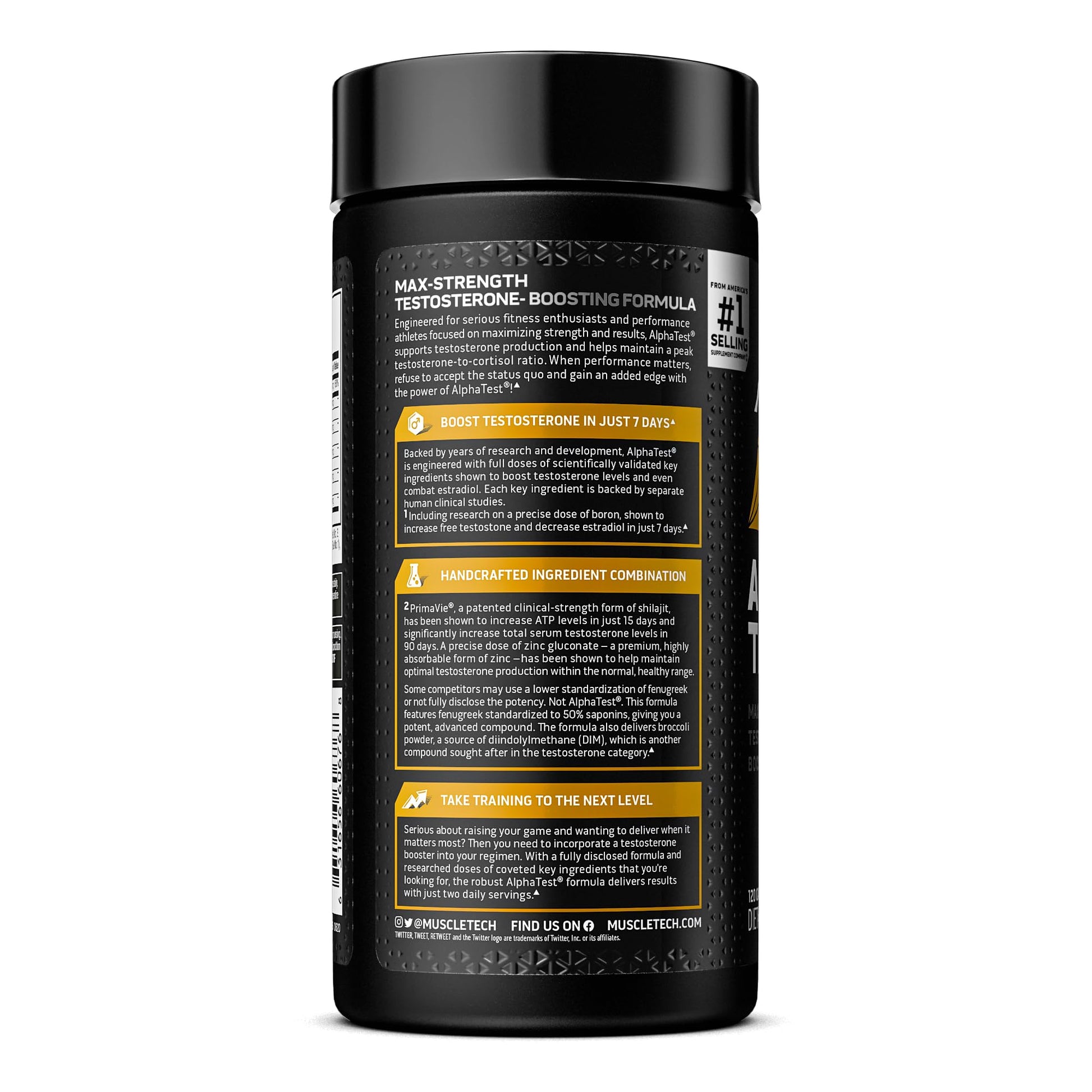 Testosterone Booster for Men, MuscleTech AlphaTest, Tribulus Terrestris & Boron Suppleme MuscleTech