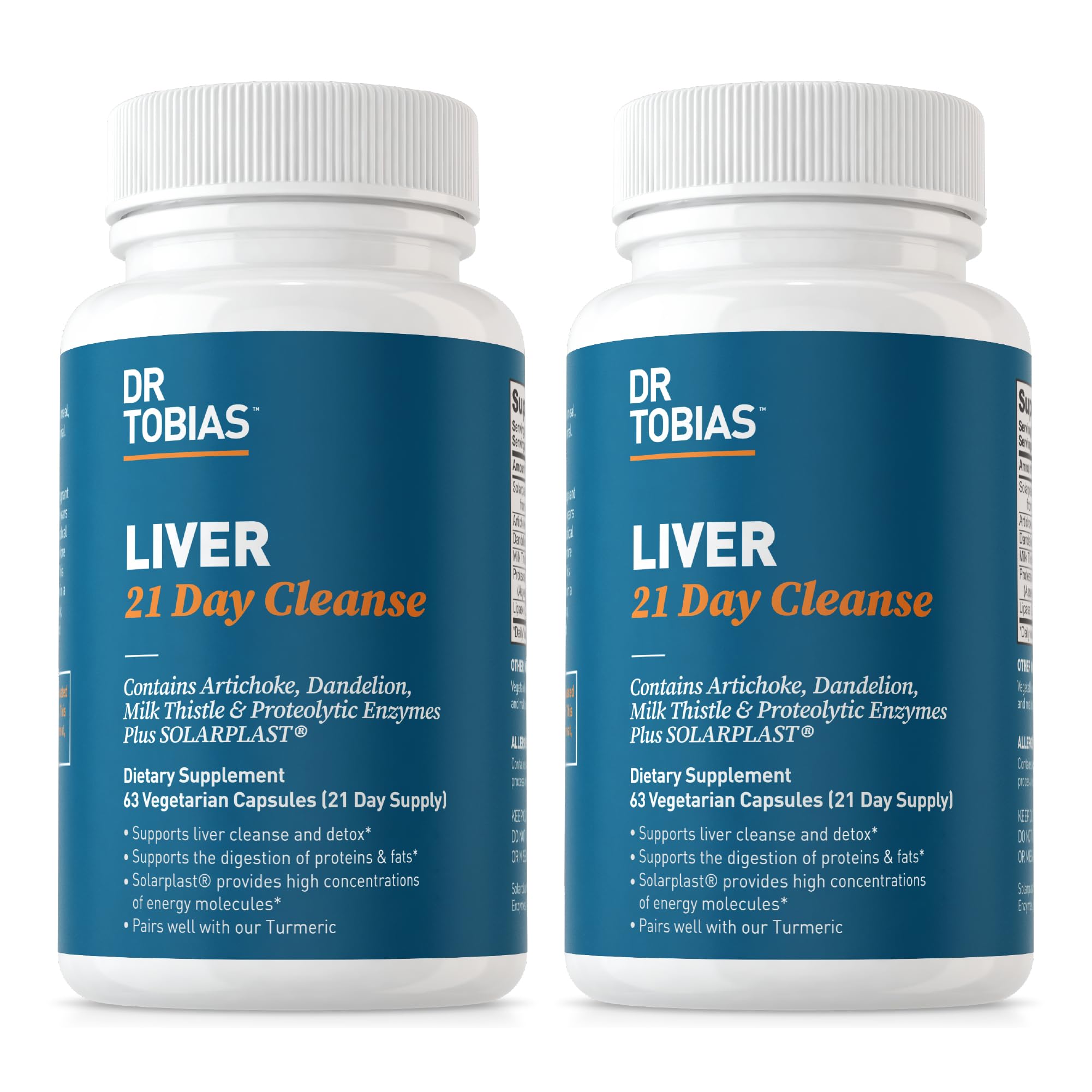 Dr. Tobias Liver 21 Day Cleanse, Herbal Liver Detox Cleanse with Solarplast, Artichoke Extra