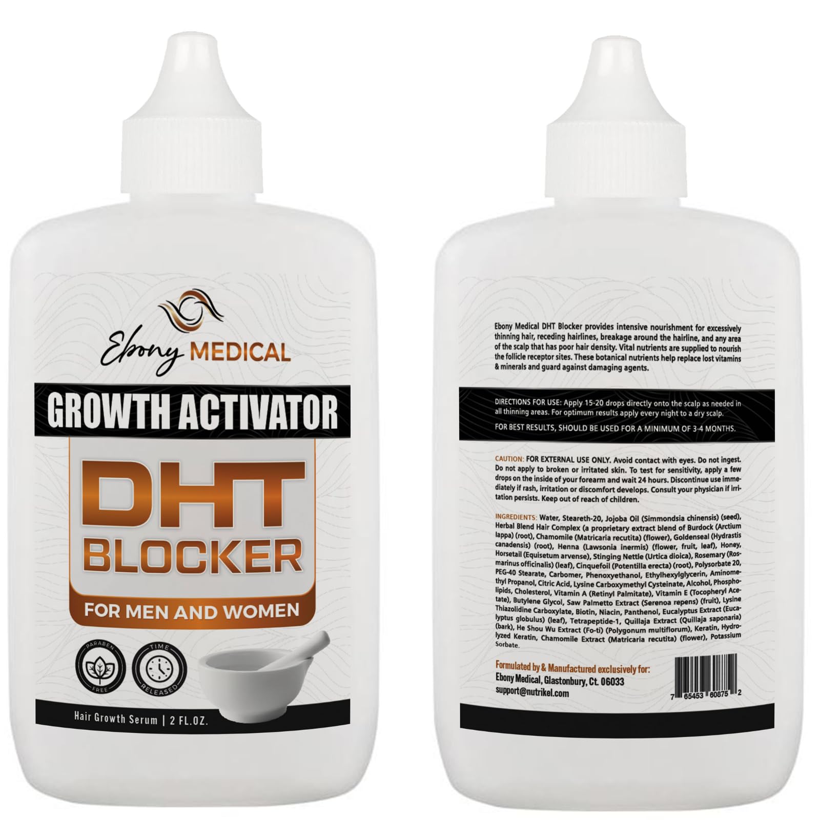 Ebony Medicals DHT Blocker Hair Growth Serum - Hair Loss Supplement, Supports Natural Regrowth Natural Curves