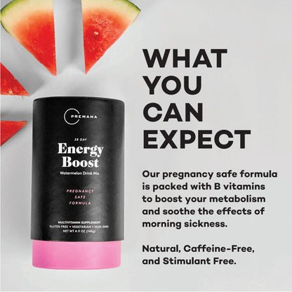 Premama Prenatal Vitamin Energy Boost Drink Mix & Prenatal Support Bundle, Omega 3, B Vitamins